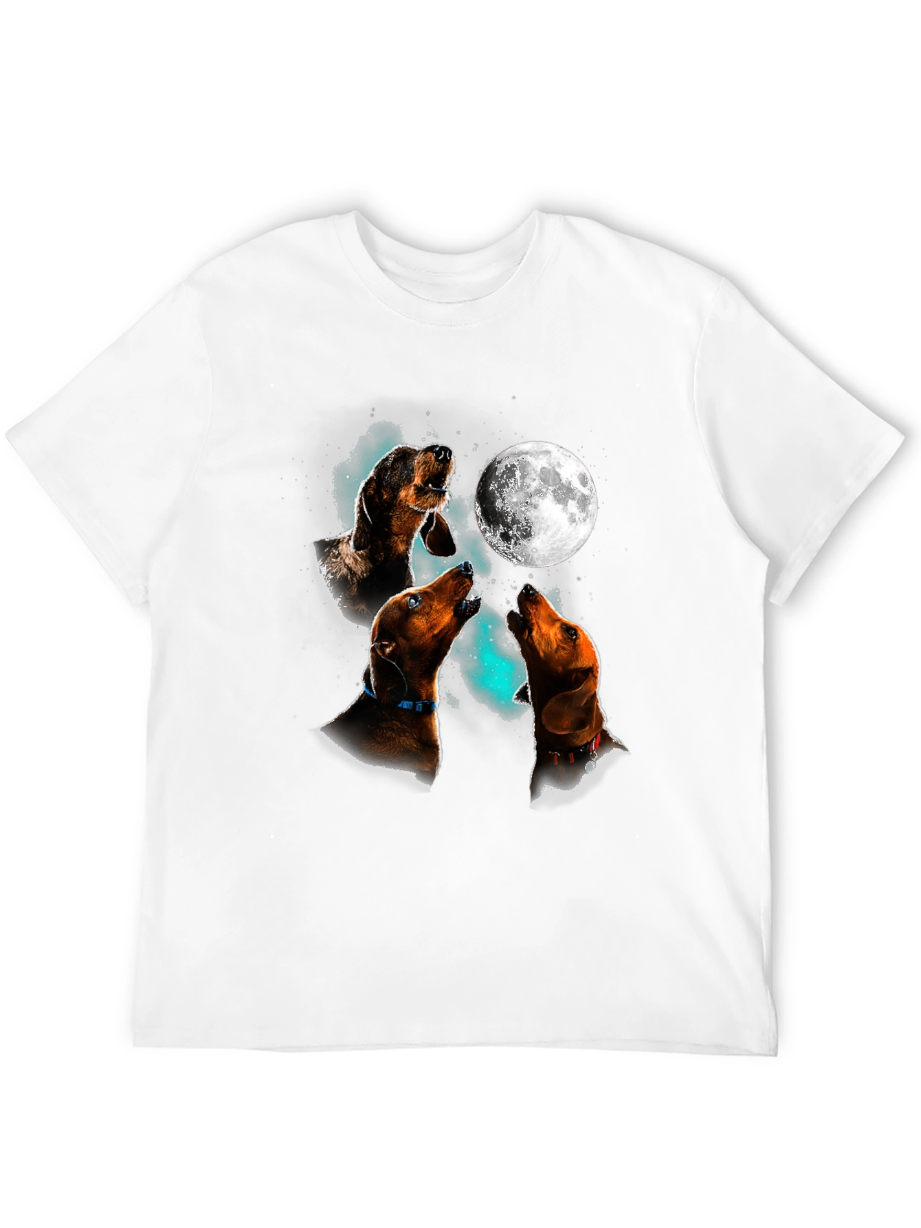 Dachshund Howling Moon Graphic T-Shirt