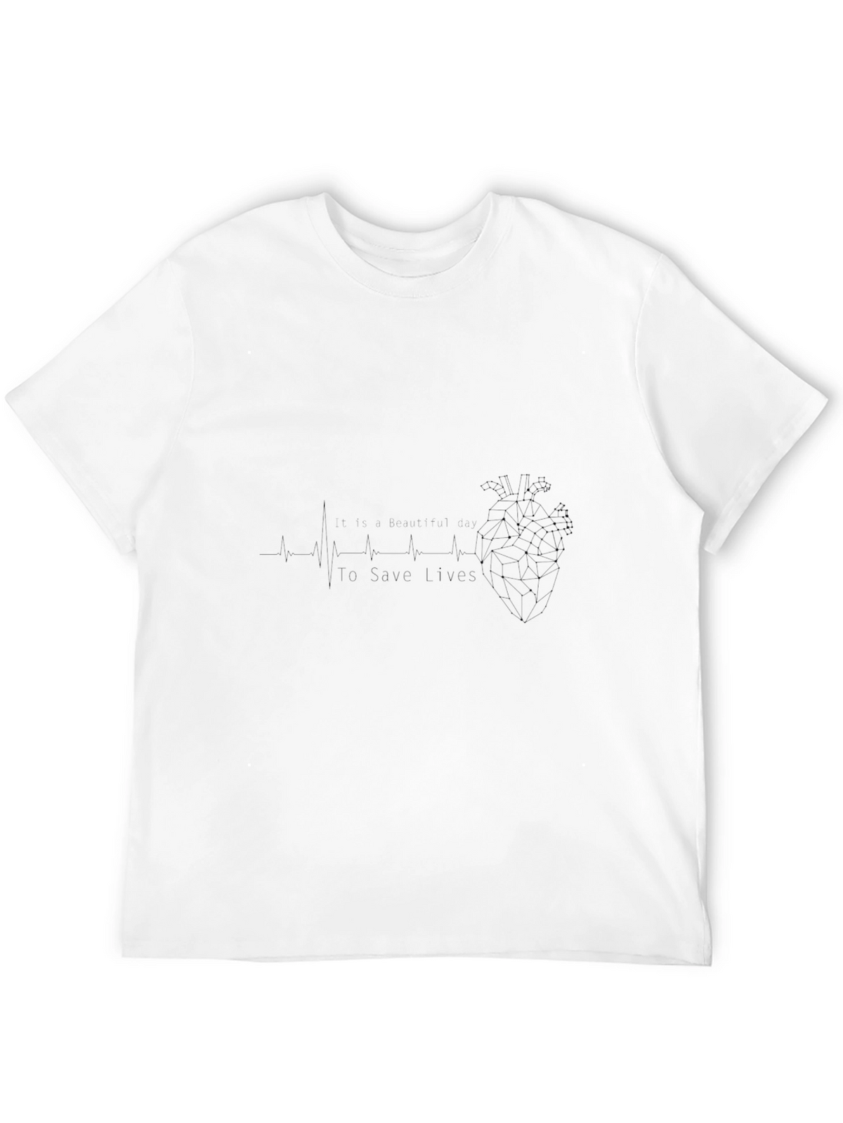 Heartbeat Save Lives Black T-Shirt