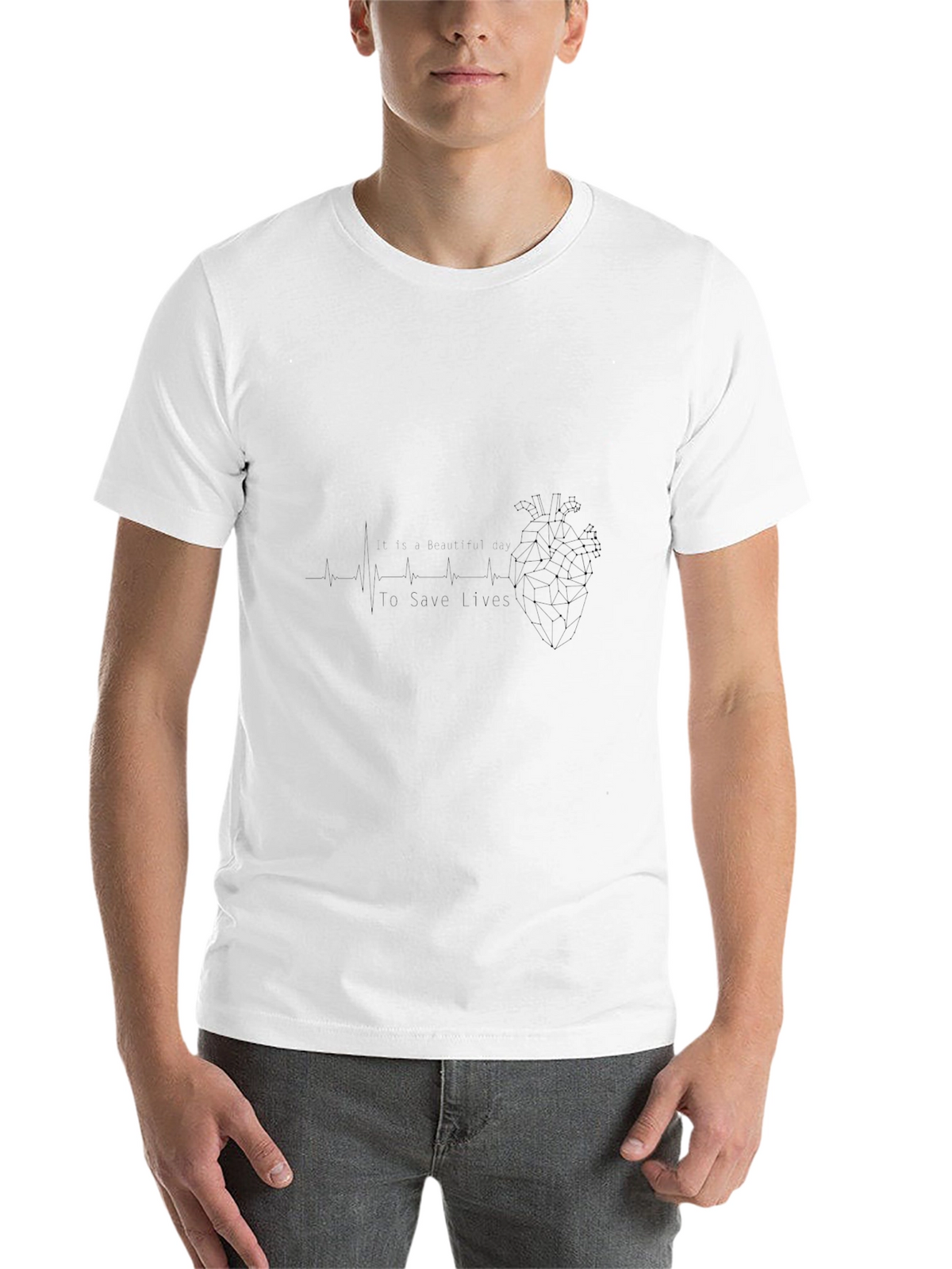 Heartbeat Save Lives Black T-Shirt