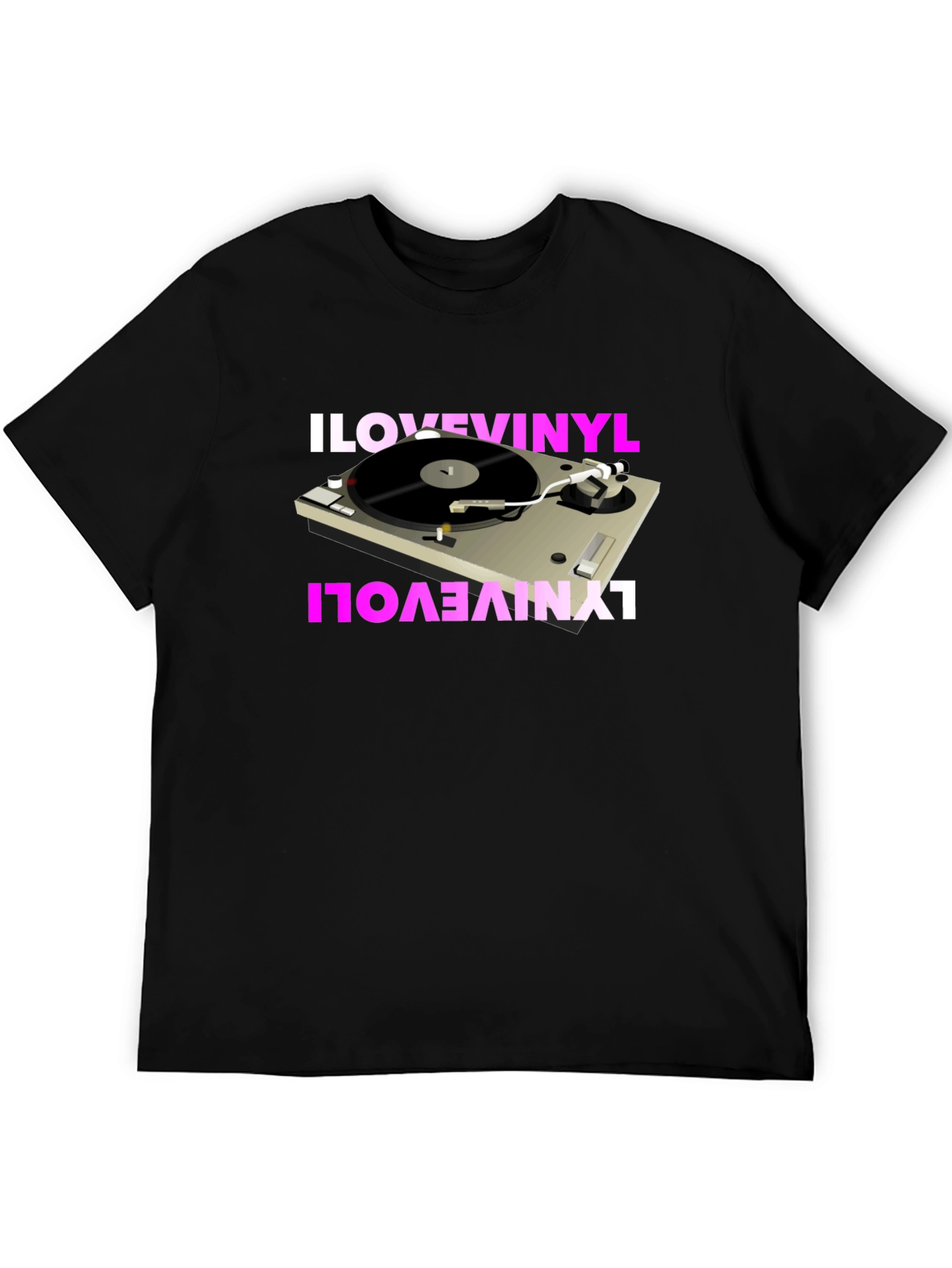 I Love Vinyl Turntable Graphic T-Shirt