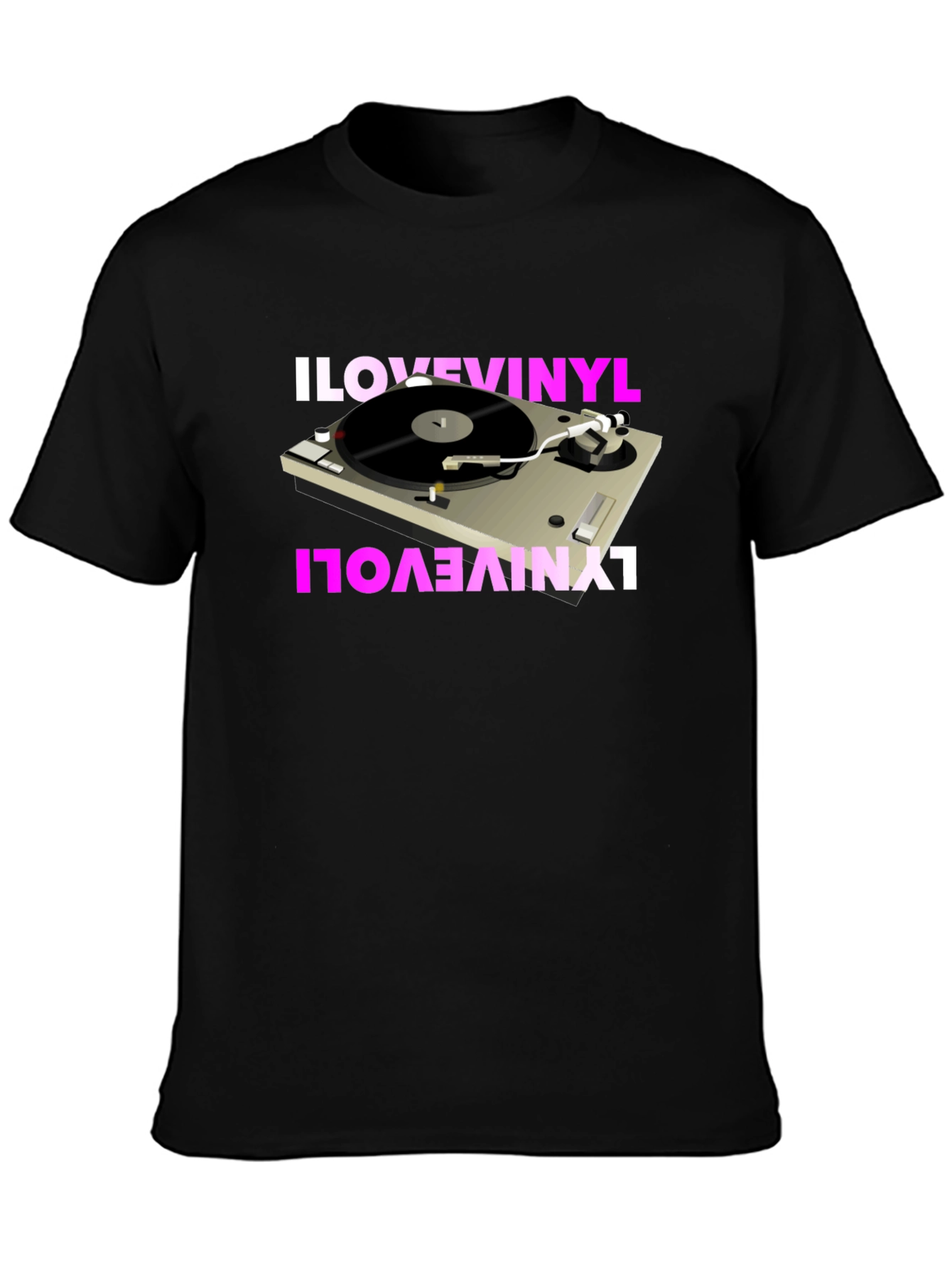 I Love Vinyl Turntable Graphic T-Shirt