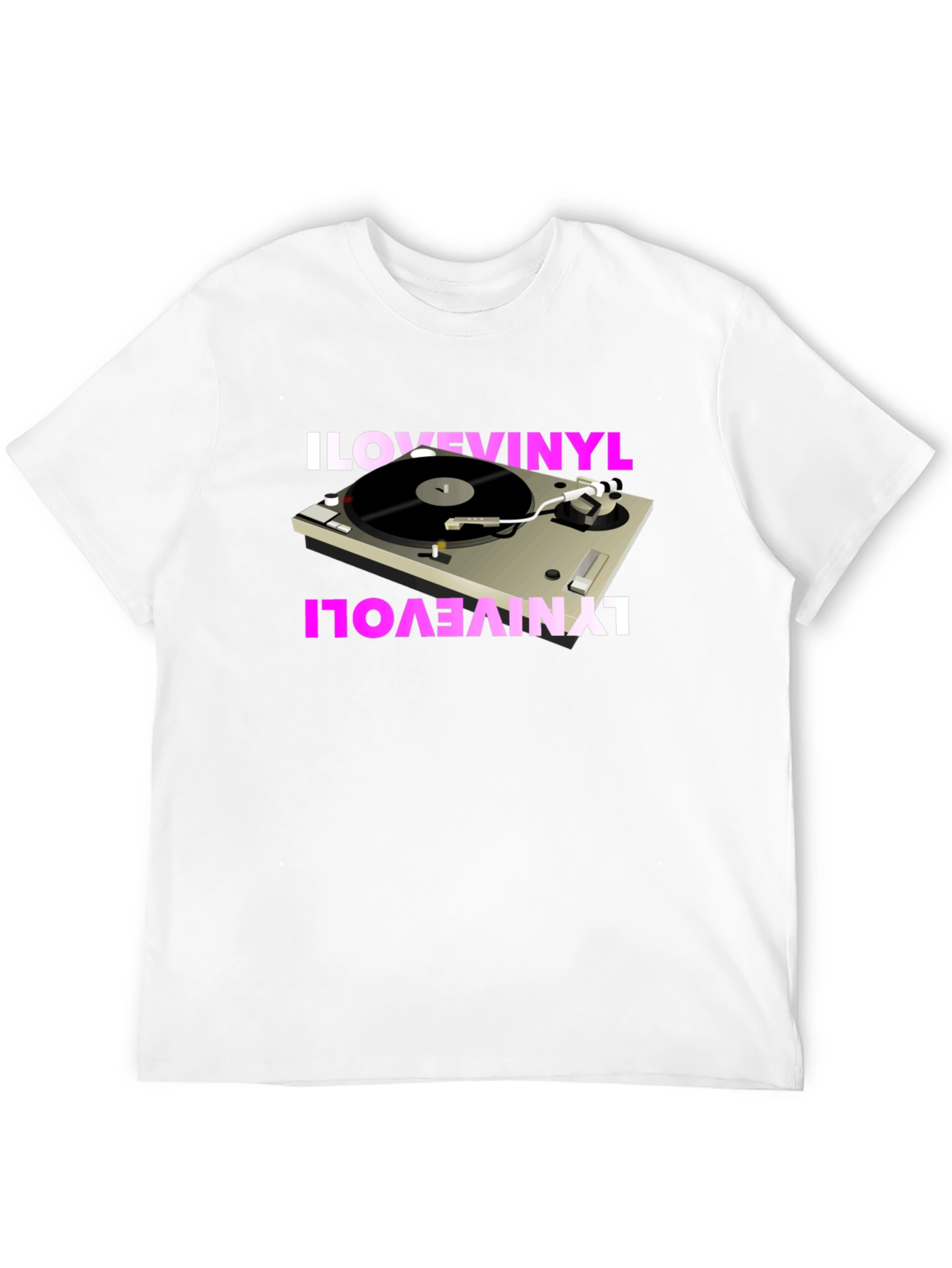 I Love Vinyl Turntable Graphic T-Shirt