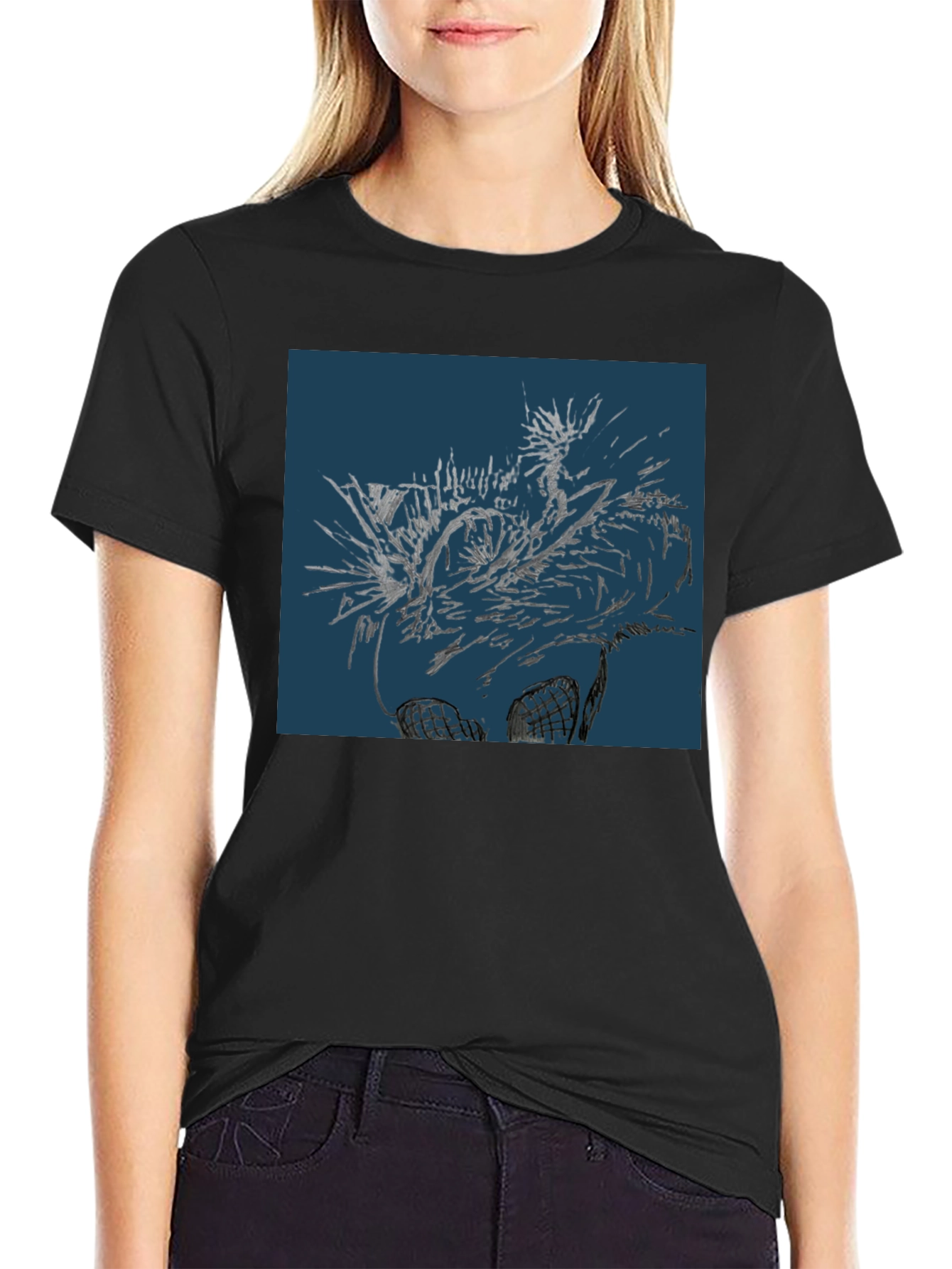 Abstract Art Graphic Black T-Shirt