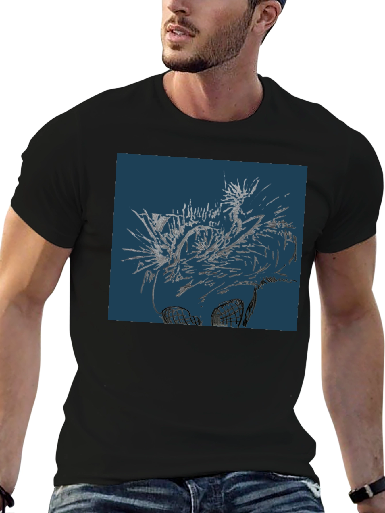 Abstract Art Graphic Black T-Shirt