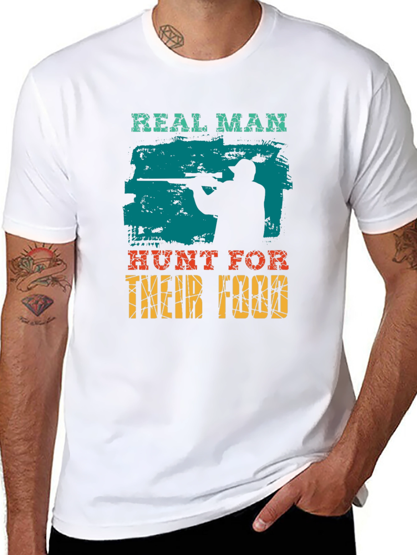 Real Man Hunt For Their Food Graphic T-Shirt