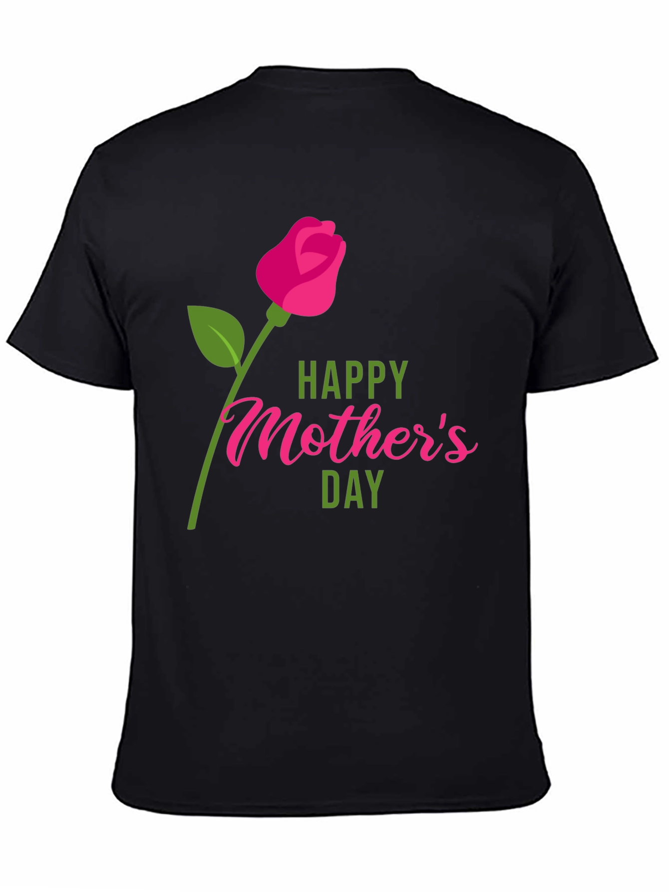 Happy Mothers Day Graphic Tee - Black Cotton