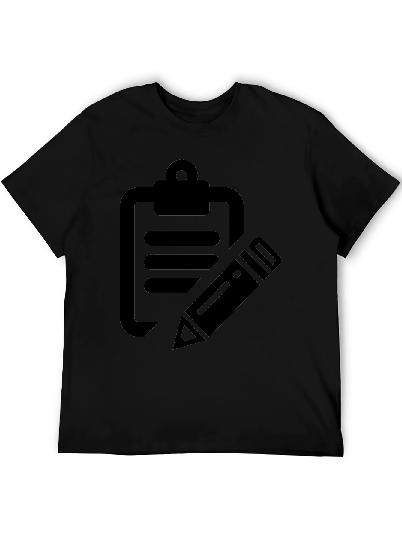 Clipboard & Pencil Graphic Tee - Black