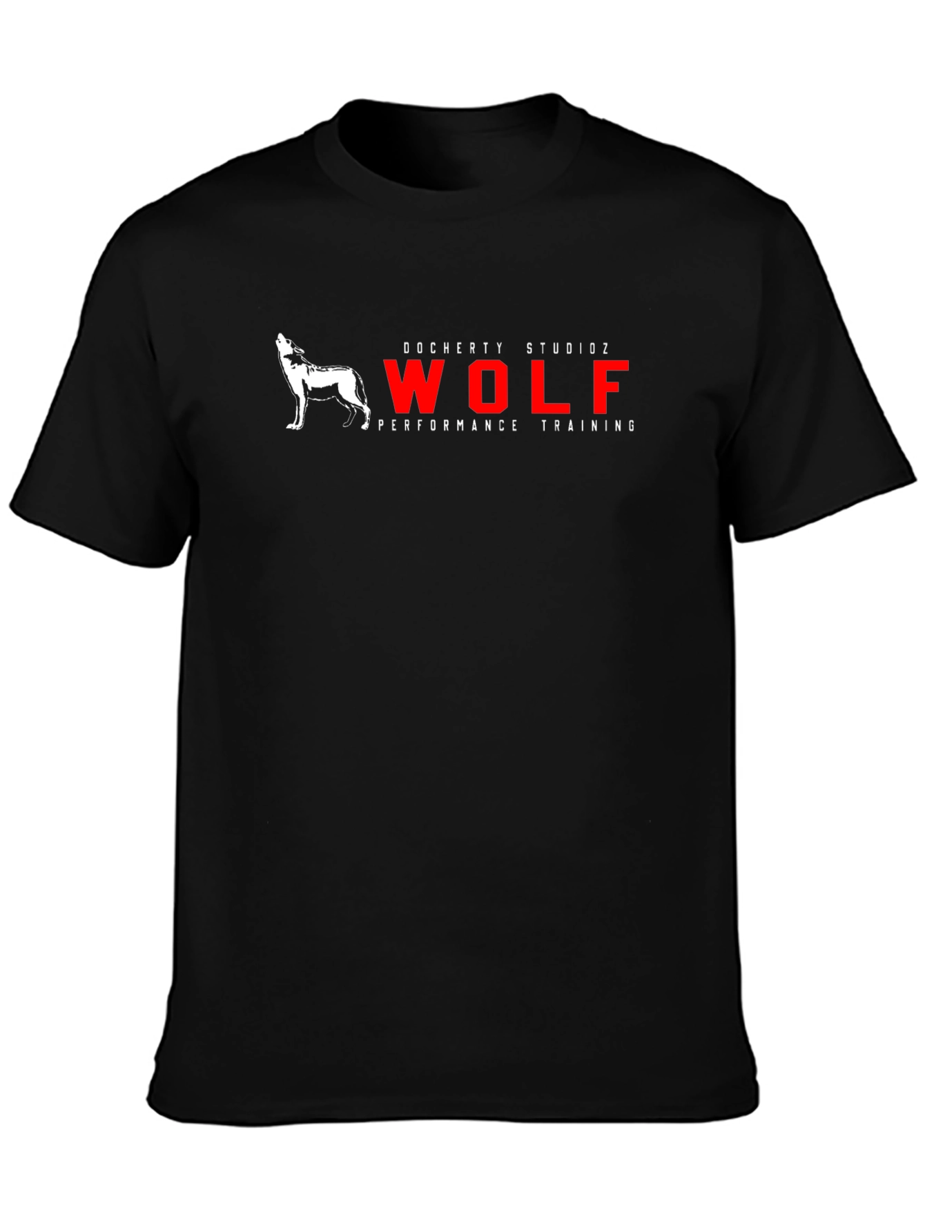 Mens Black Wolf Performance Training Graphic T-Shirt