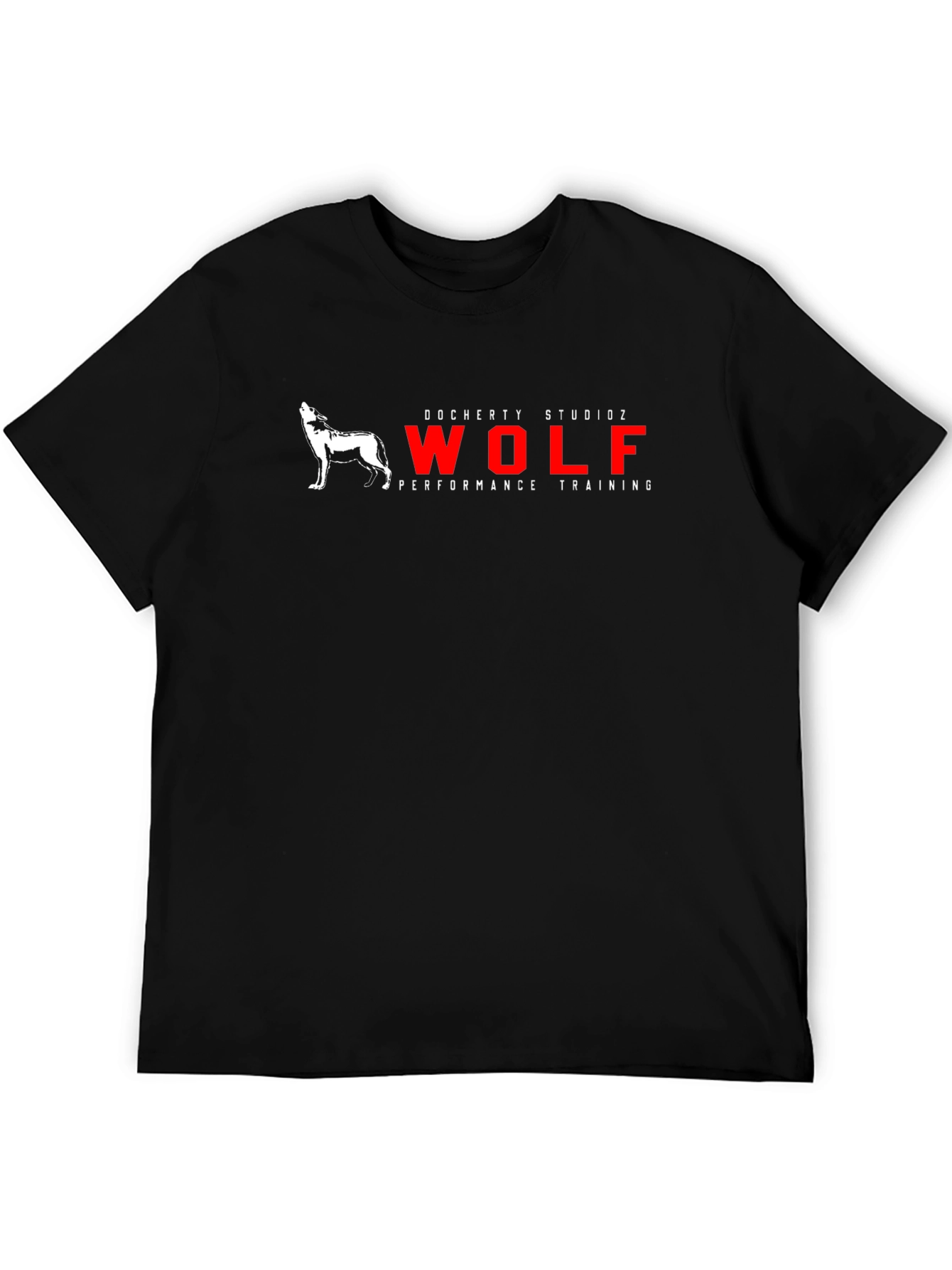 Mens Black Wolf Performance Training Graphic T-Shirt