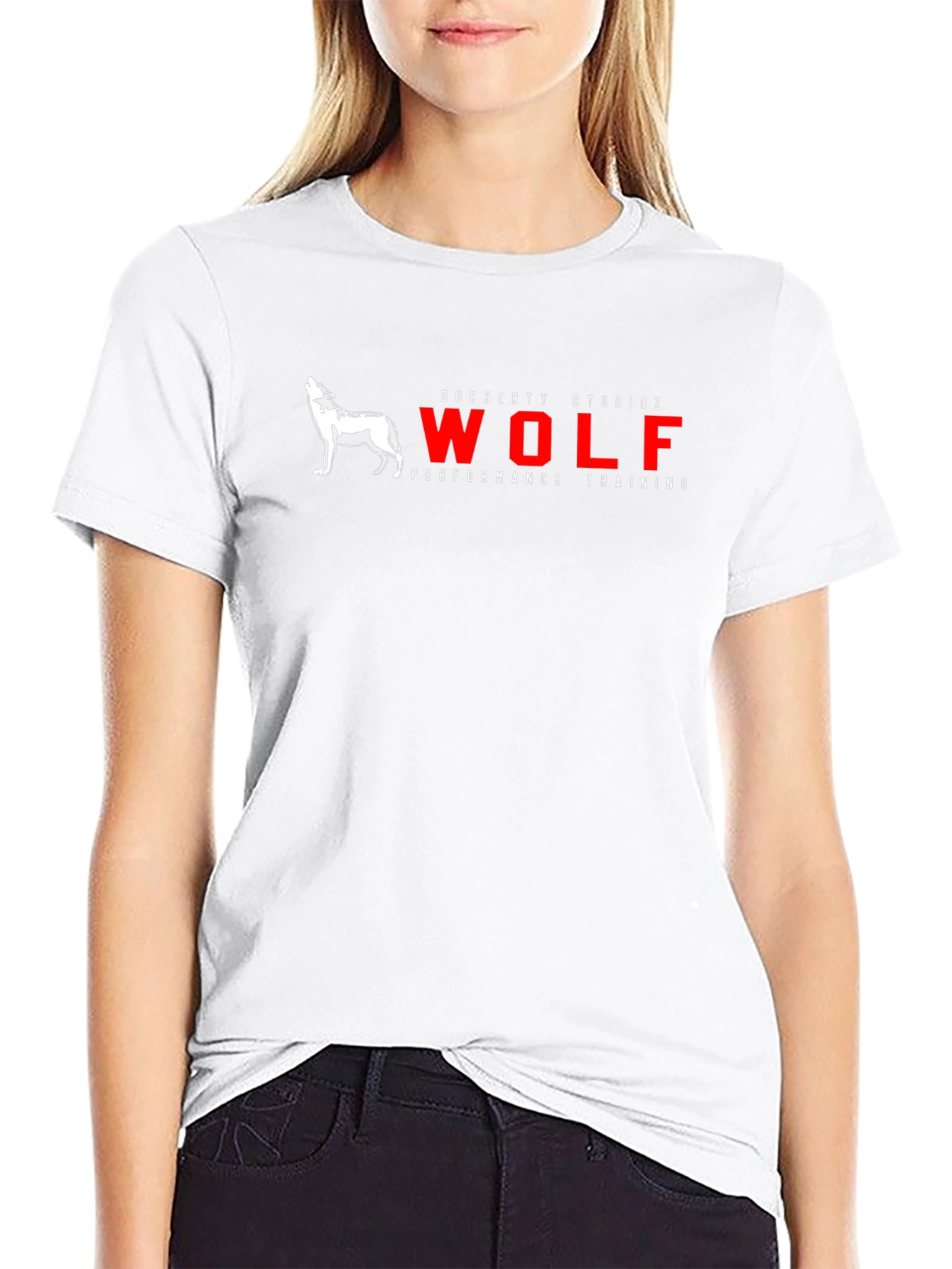 Mens Black Wolf Performance Training Graphic T-Shirt