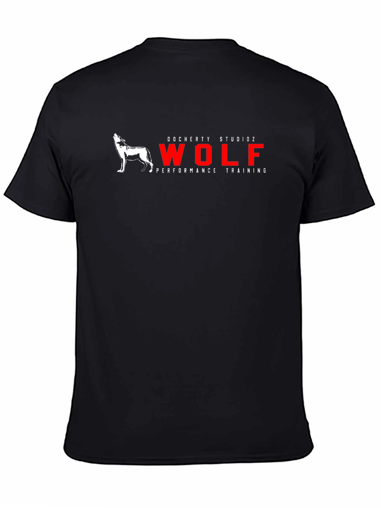 Mens Black Wolf Performance Training Graphic T-Shirt