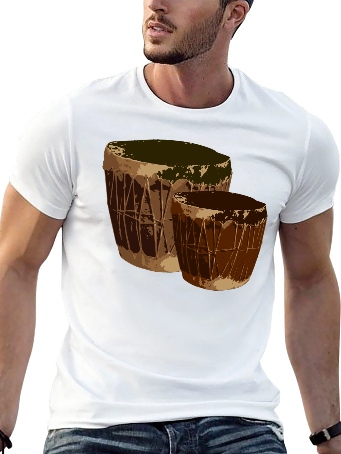 Bongo Drum Graphic Tee - Music Lover T-Shirt