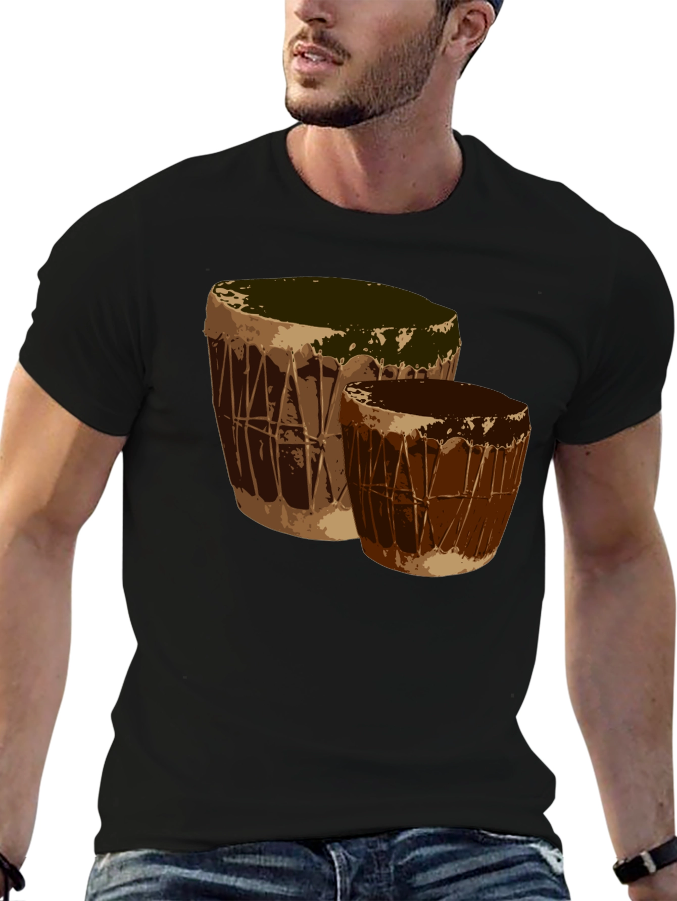 Bongo Drum Graphic Tee - Music Lover T-Shirt