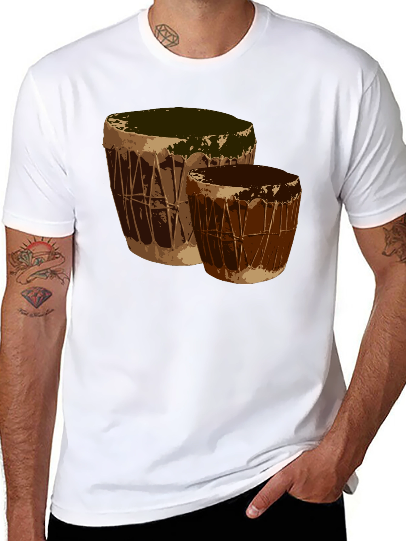 Bongo Drum Graphic Tee - Music Lover T-Shirt