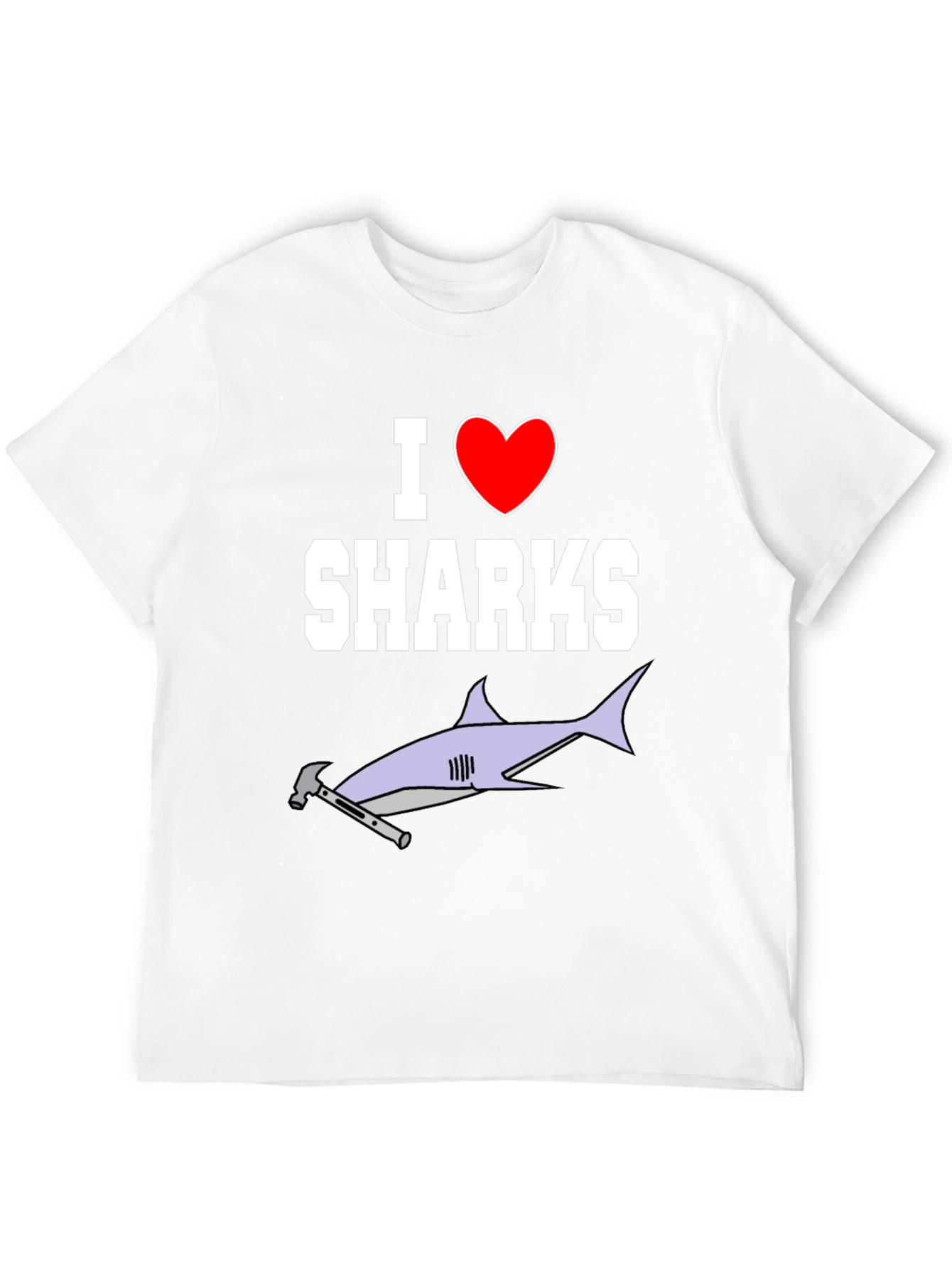 I Love Sharks T-Shirt Hammerhead Graphic Tee