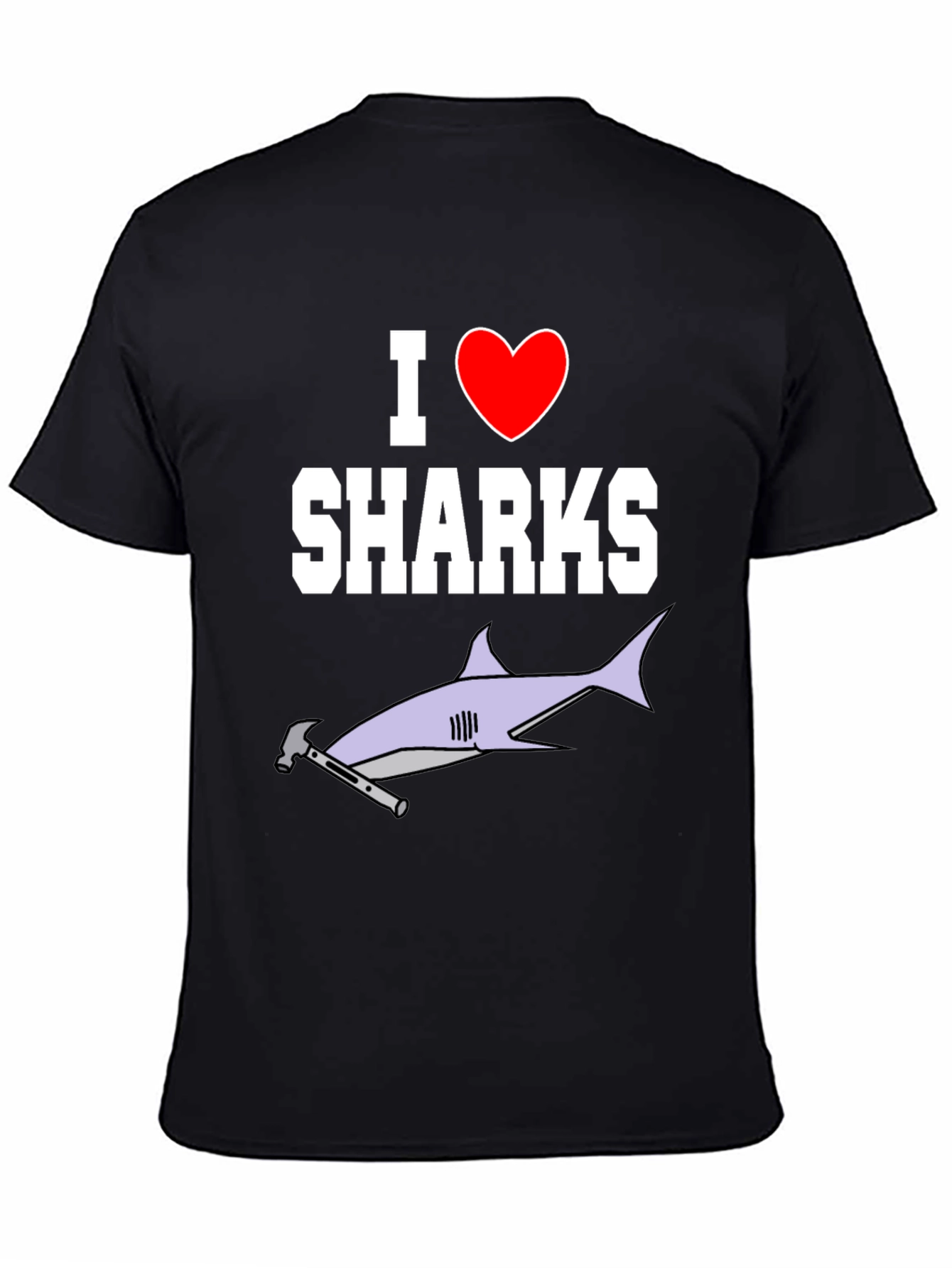 I Love Sharks T-Shirt Hammerhead Graphic Tee