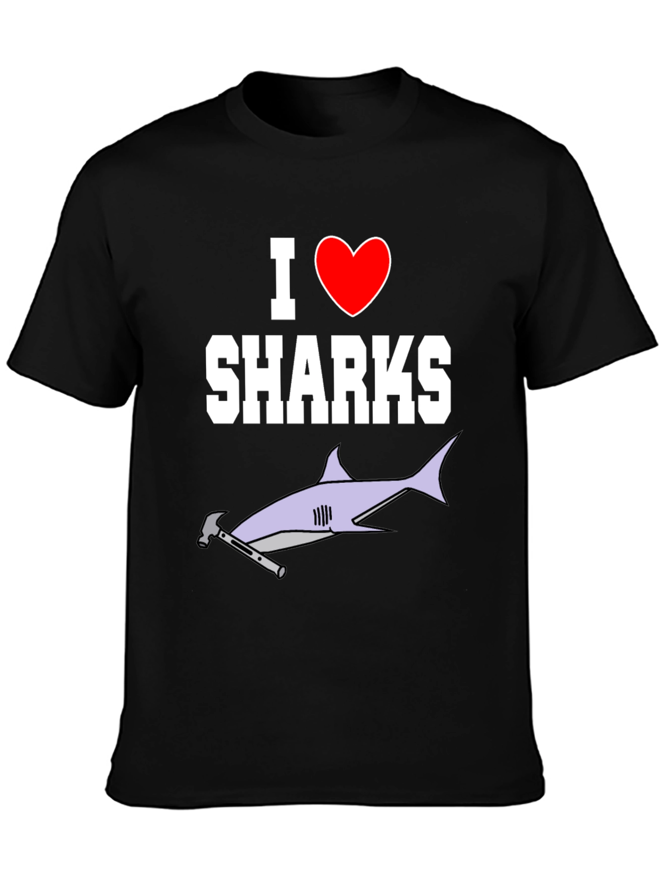 I Love Sharks T-Shirt Hammerhead Graphic Tee