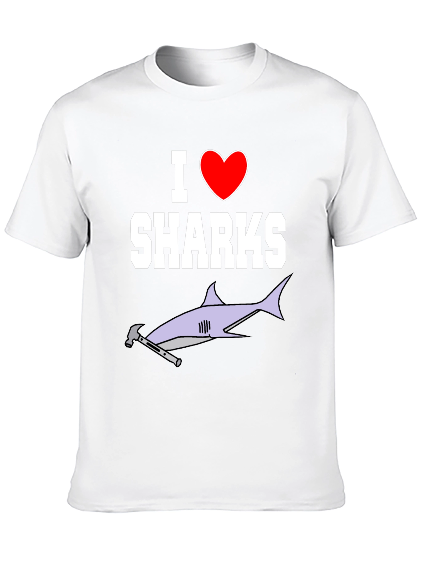I Love Sharks T-Shirt Hammerhead Graphic Tee