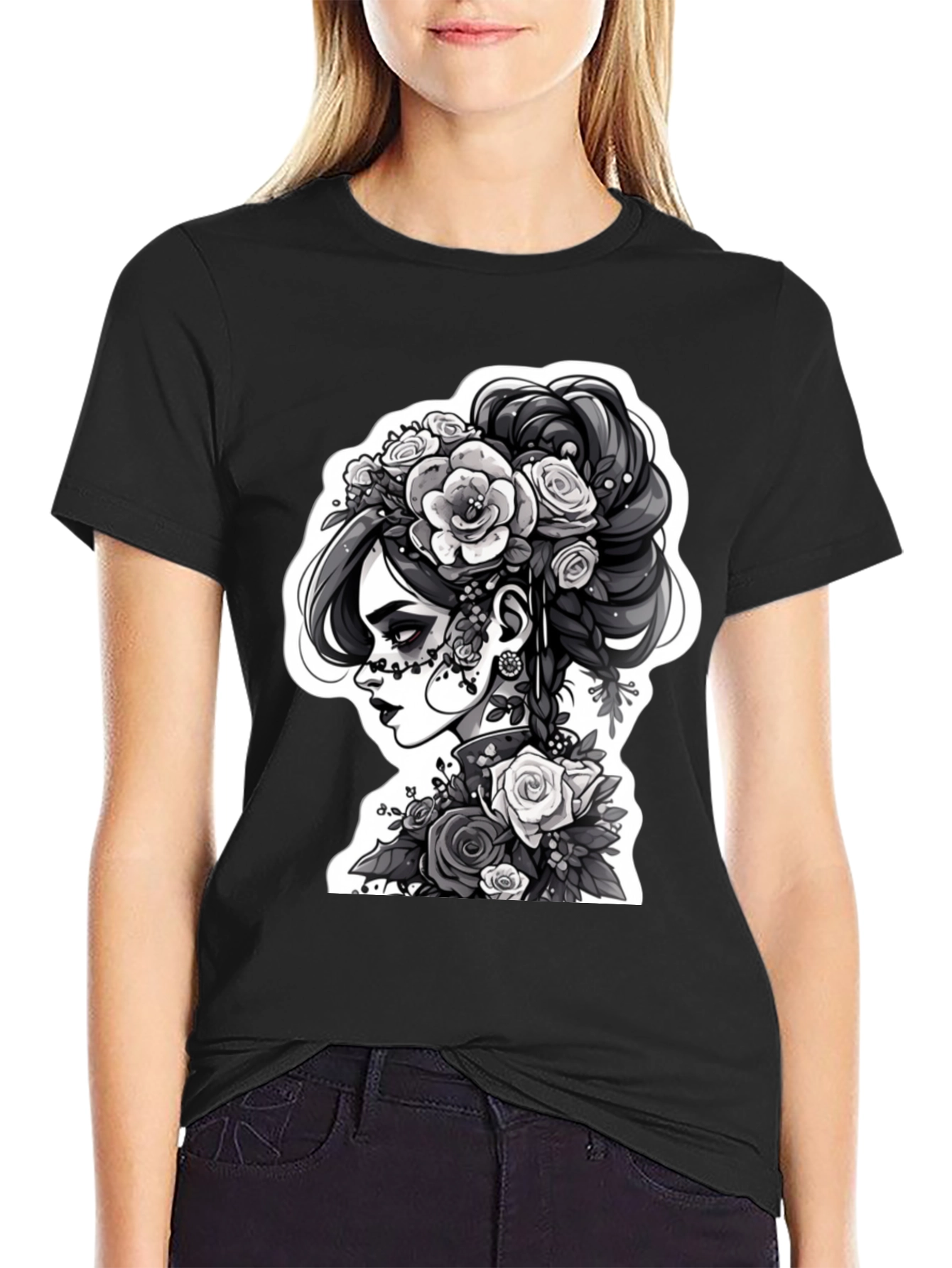 Day of the Dead Womans T-Shirt - Black