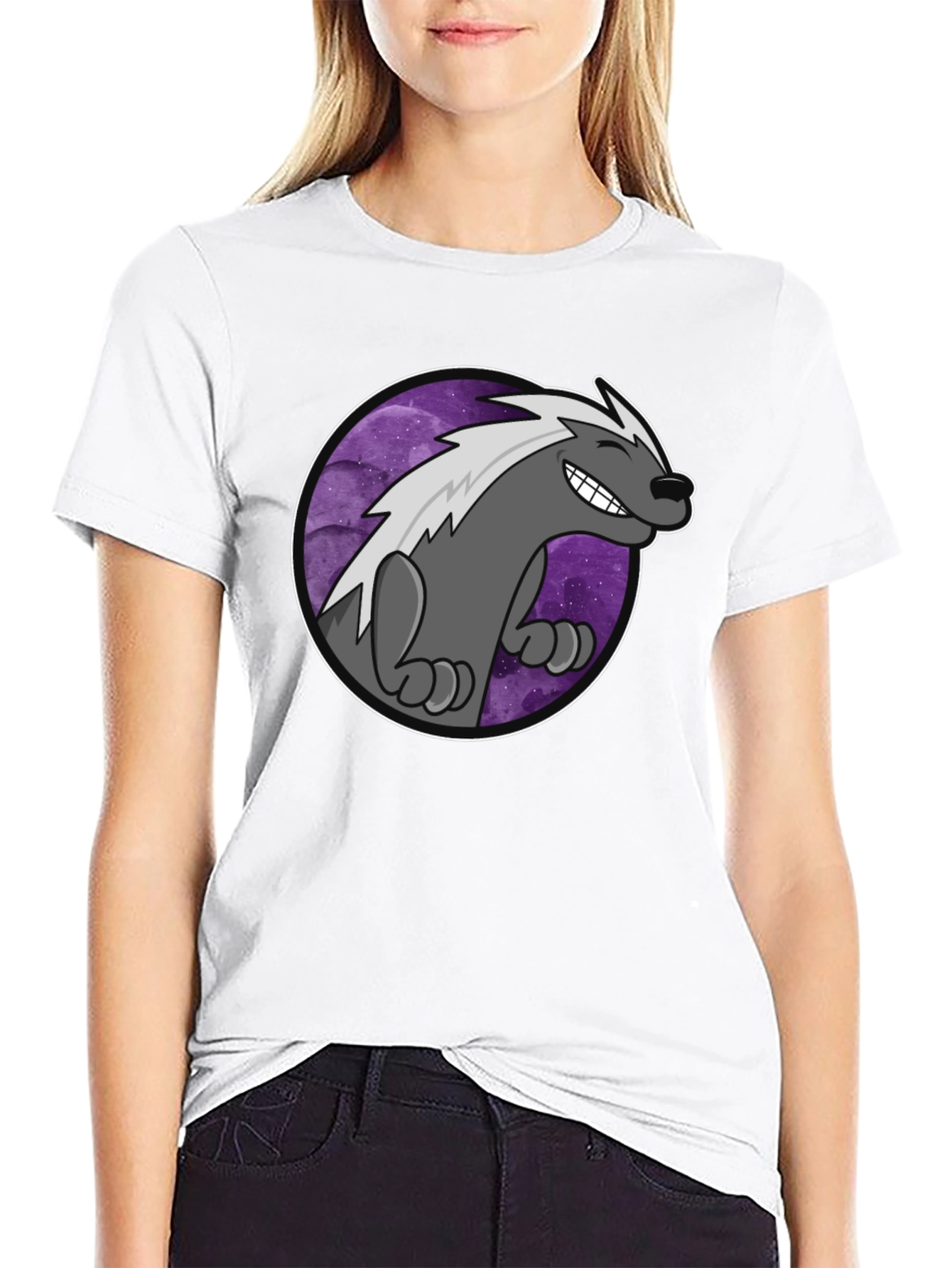 Cool Badger T-Shirt - Galaxy Design