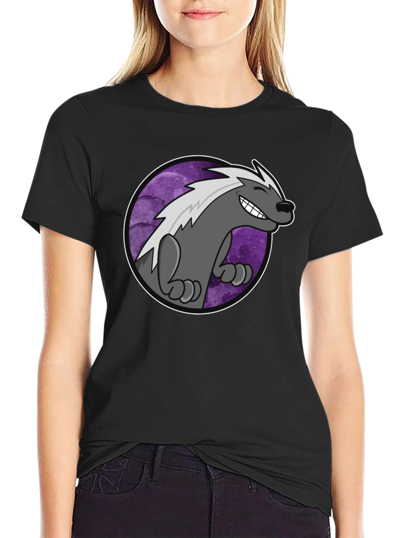 Cool Badger T-Shirt - Galaxy Design