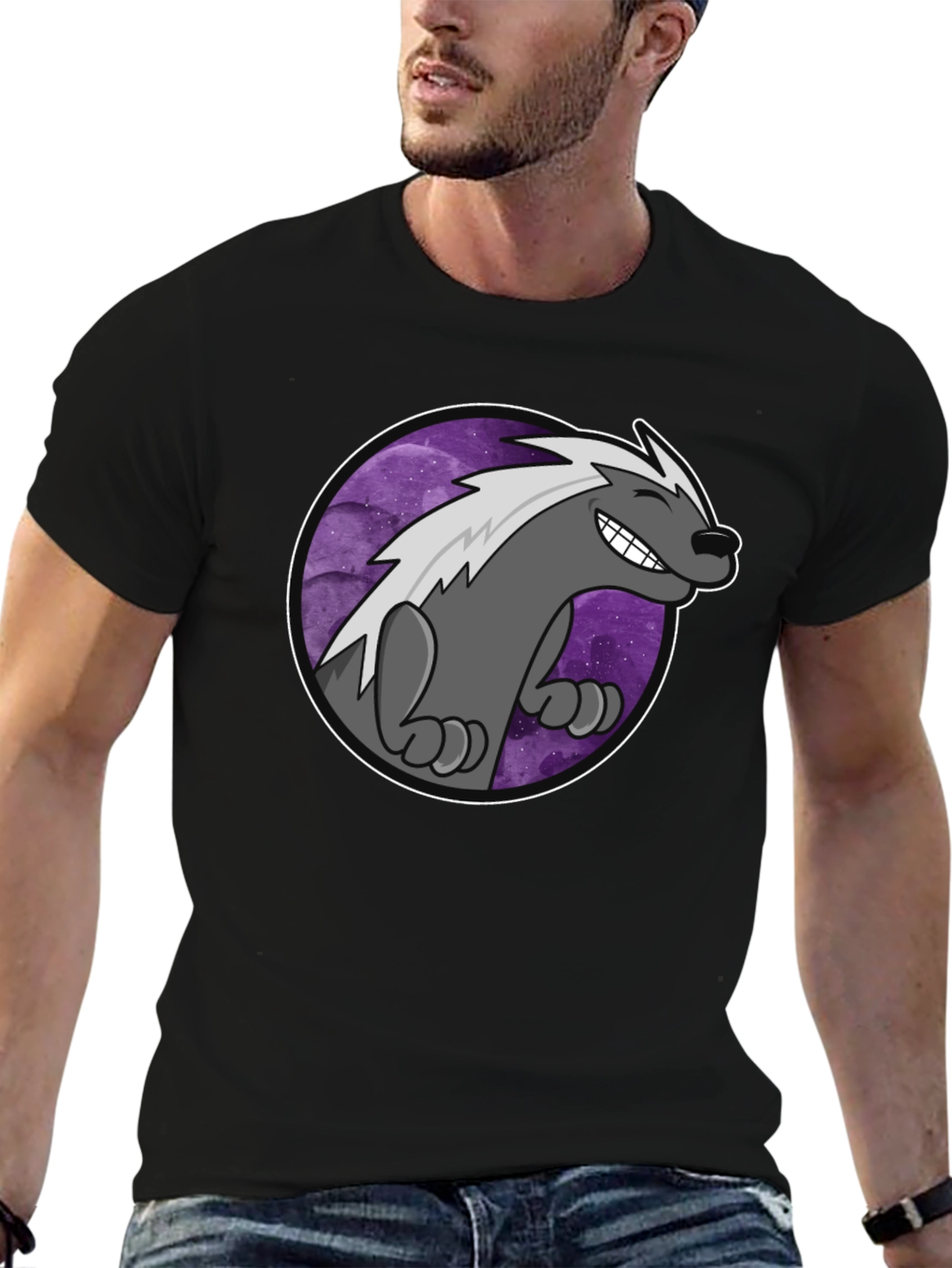Cool Badger T-Shirt - Galaxy Design