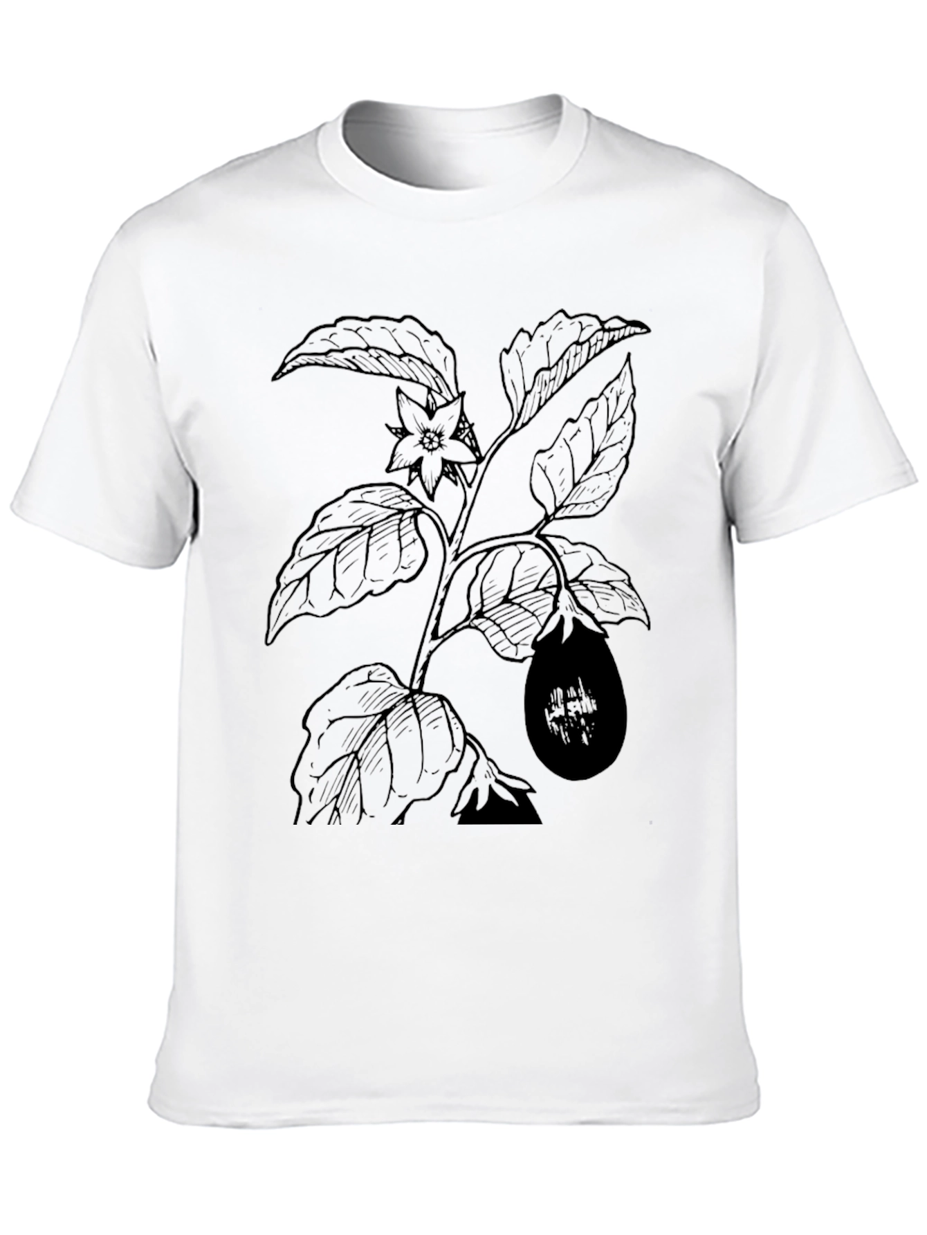 Botanical Print Black T-Shirt