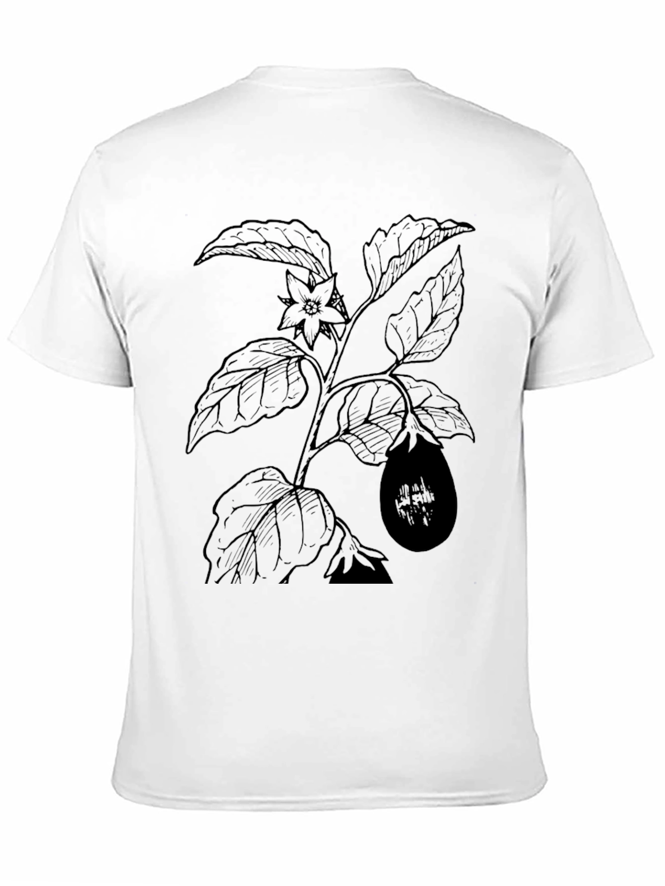 Botanical Print Black T-Shirt