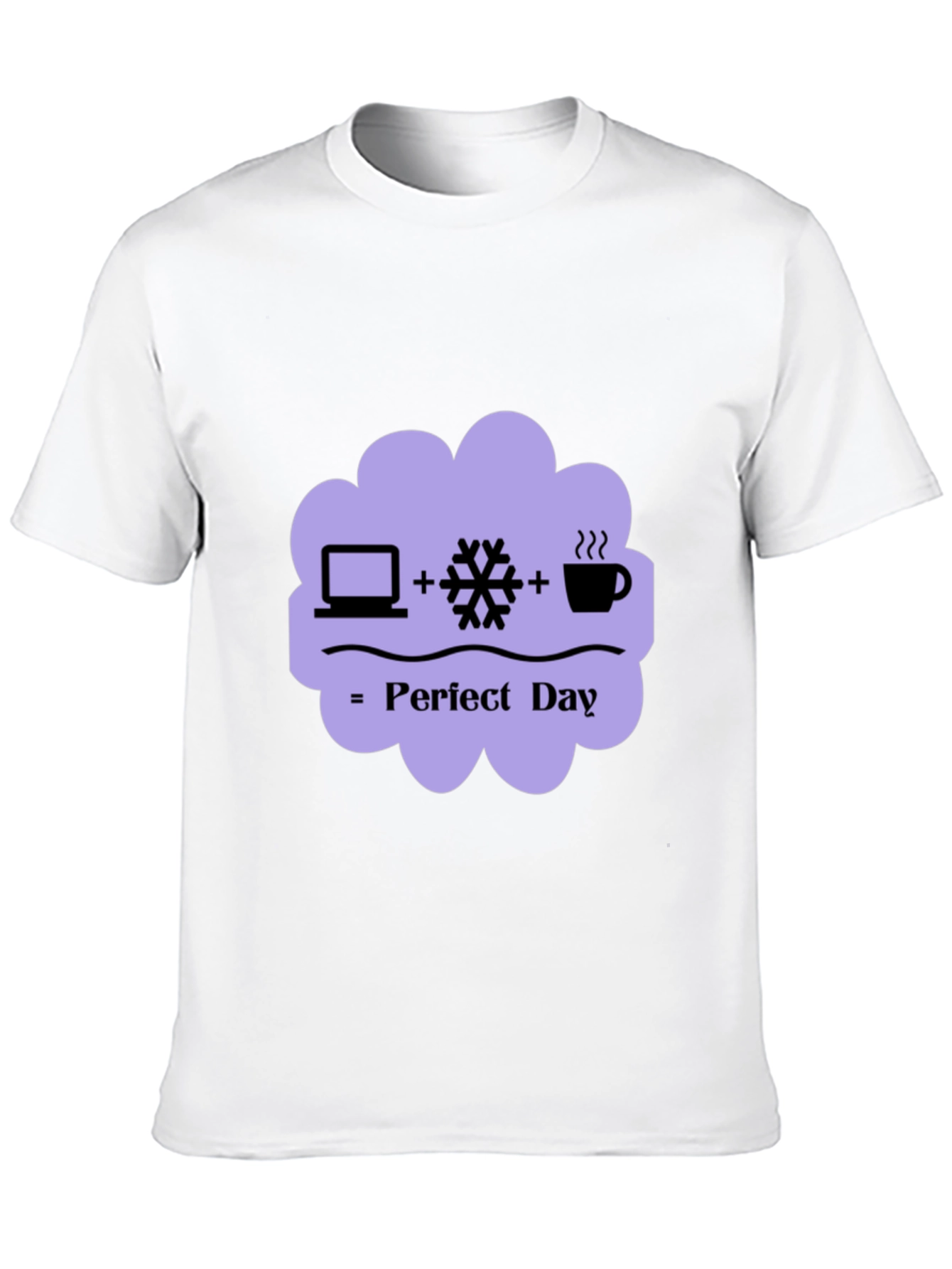 Perfect Day Graphic Tee - Laptop Snow Coffee