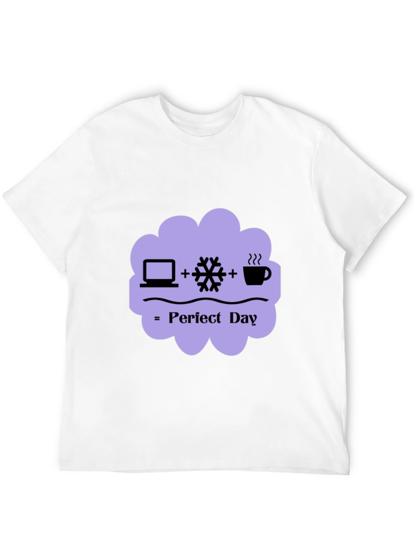 Perfect Day Graphic Tee - Laptop Snow Coffee