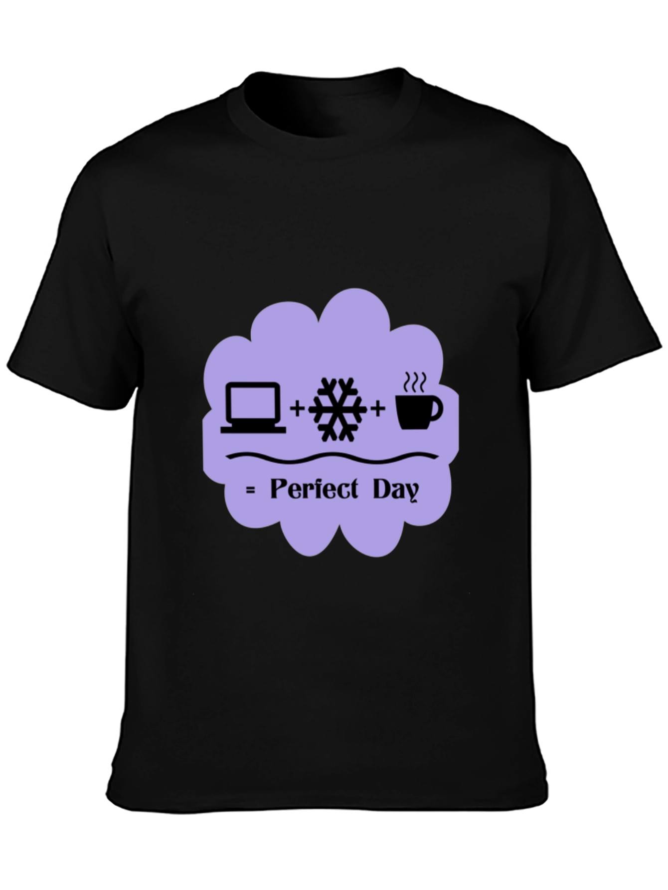 Perfect Day Graphic Tee - Laptop Snow Coffee