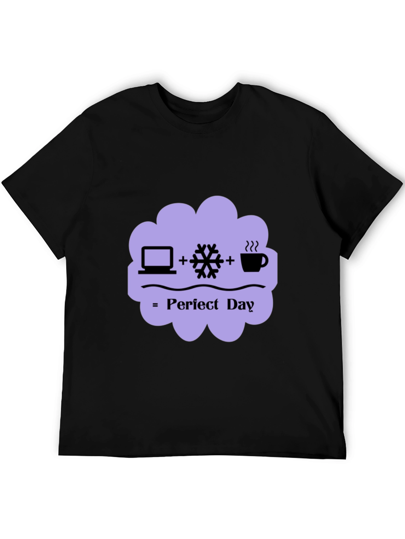 Perfect Day Graphic Tee - Laptop Snow Coffee
