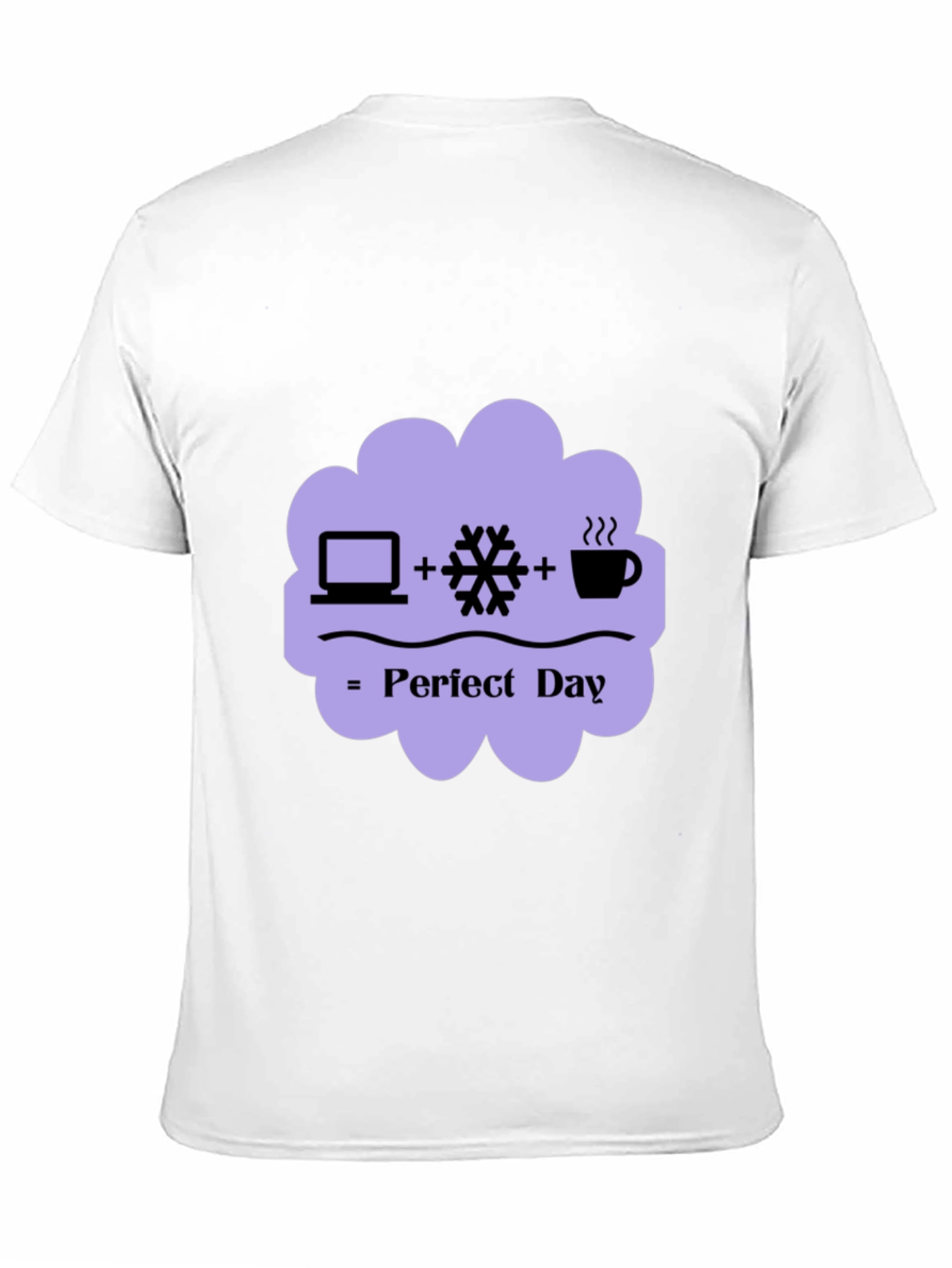 Perfect Day Graphic Tee - Laptop Snow Coffee