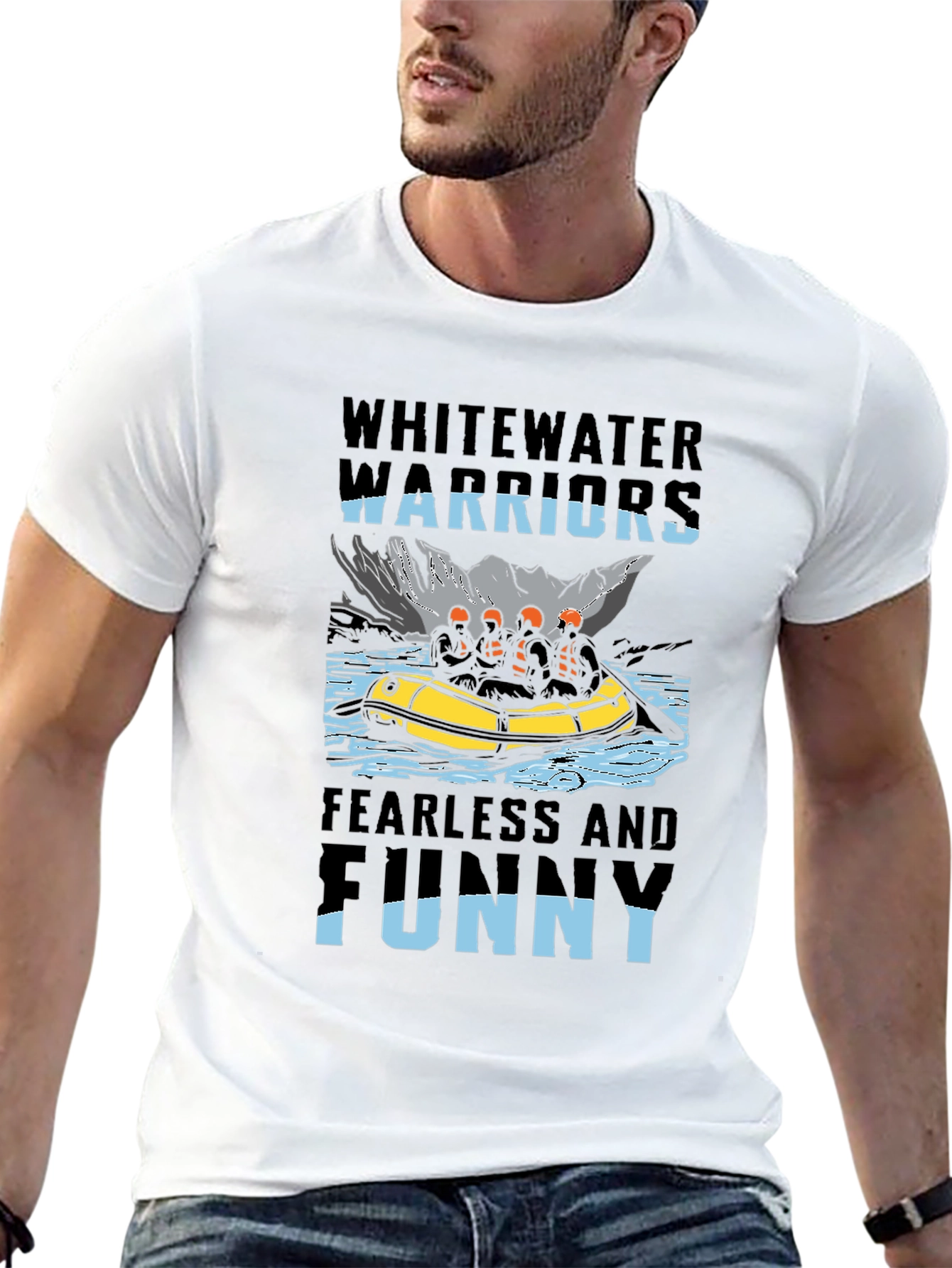 Whitewater Warriors Funny Rafting T-Shirt