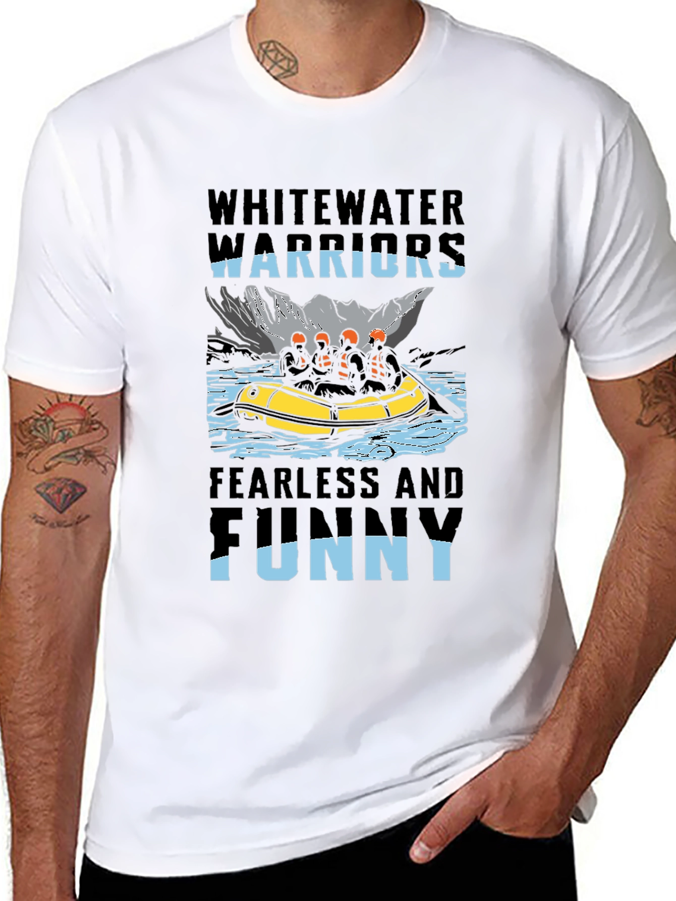 Whitewater Warriors Funny Rafting T-Shirt