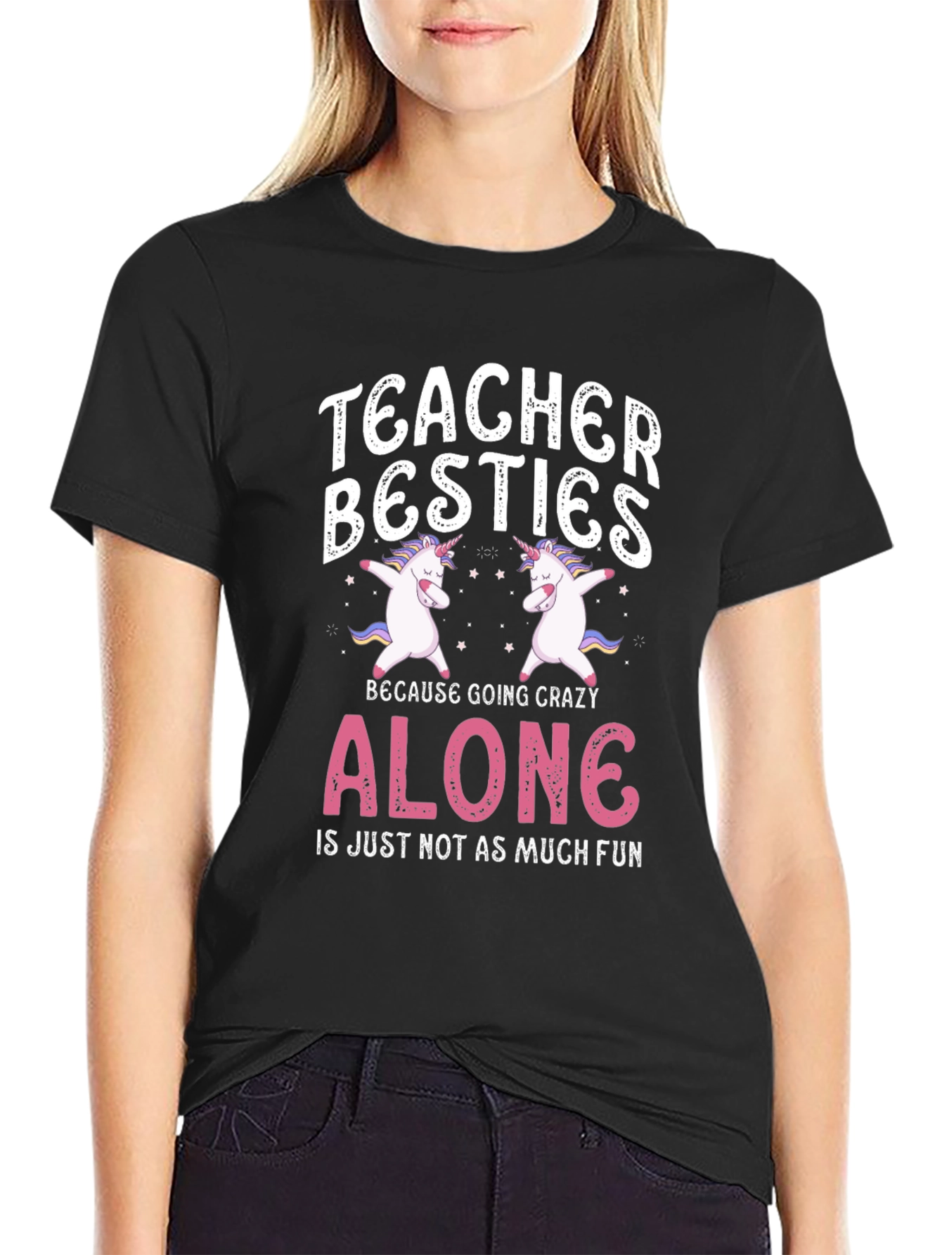 Teacher Besties Unicorn Graphic Tee
