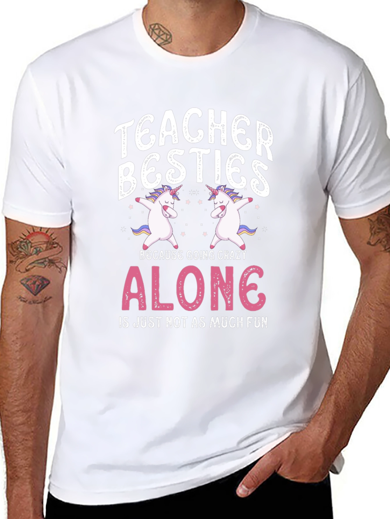 Teacher Besties Unicorn Graphic Tee