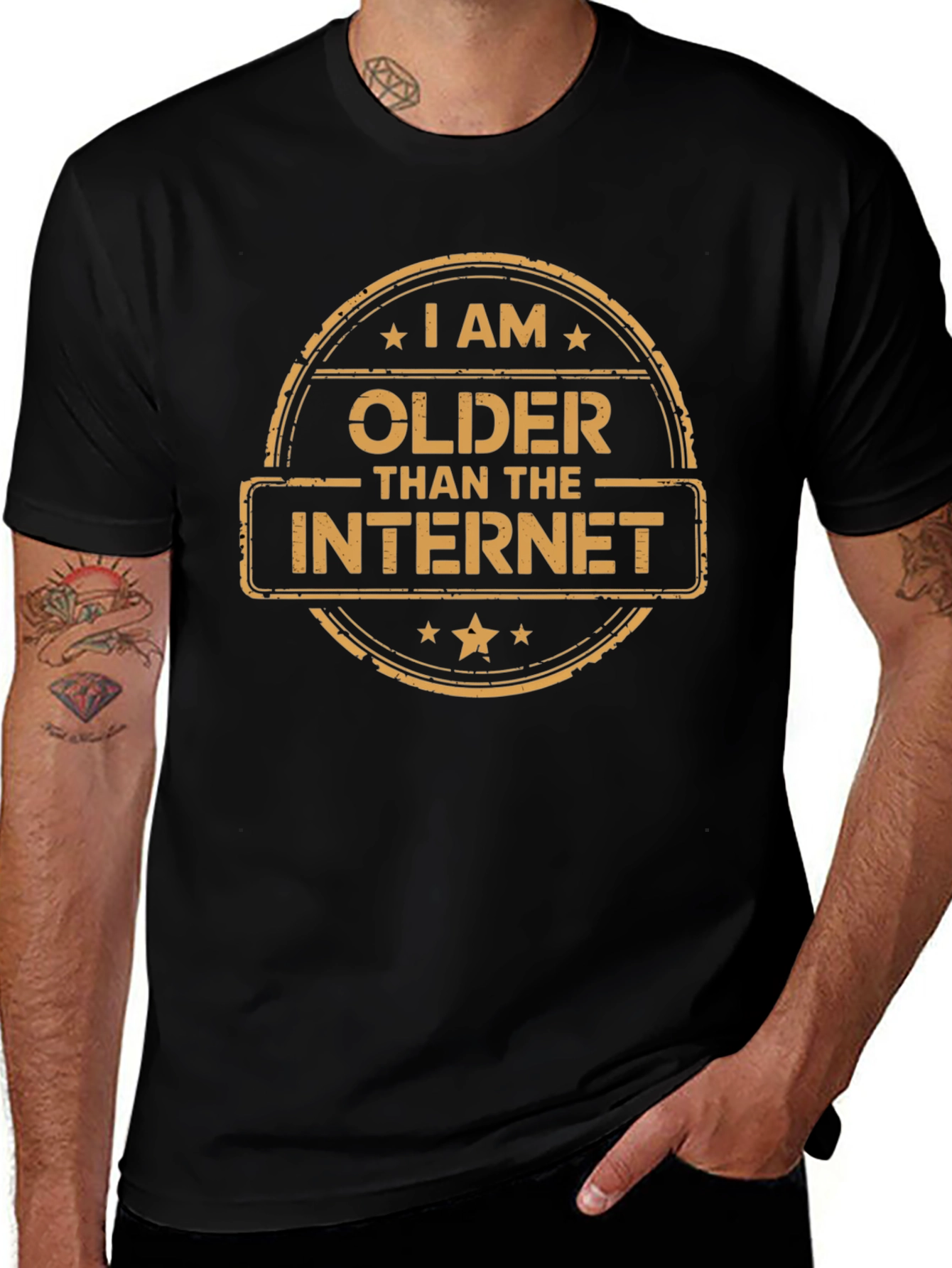 I Am Older Than The Internet Black T-Shirt