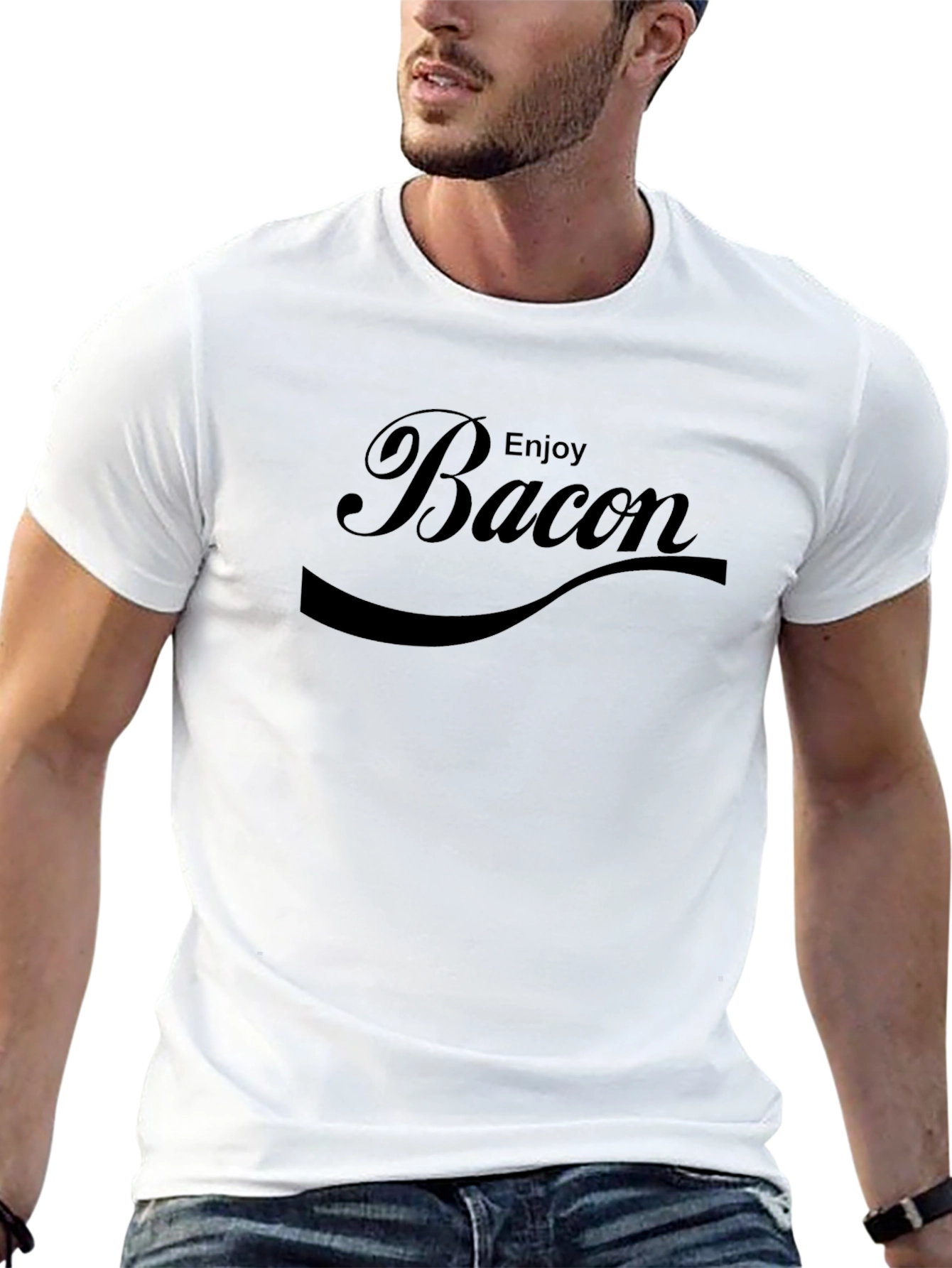 Enjoy Bacon Graphic Tee - Unisex Cotton T-Shirt