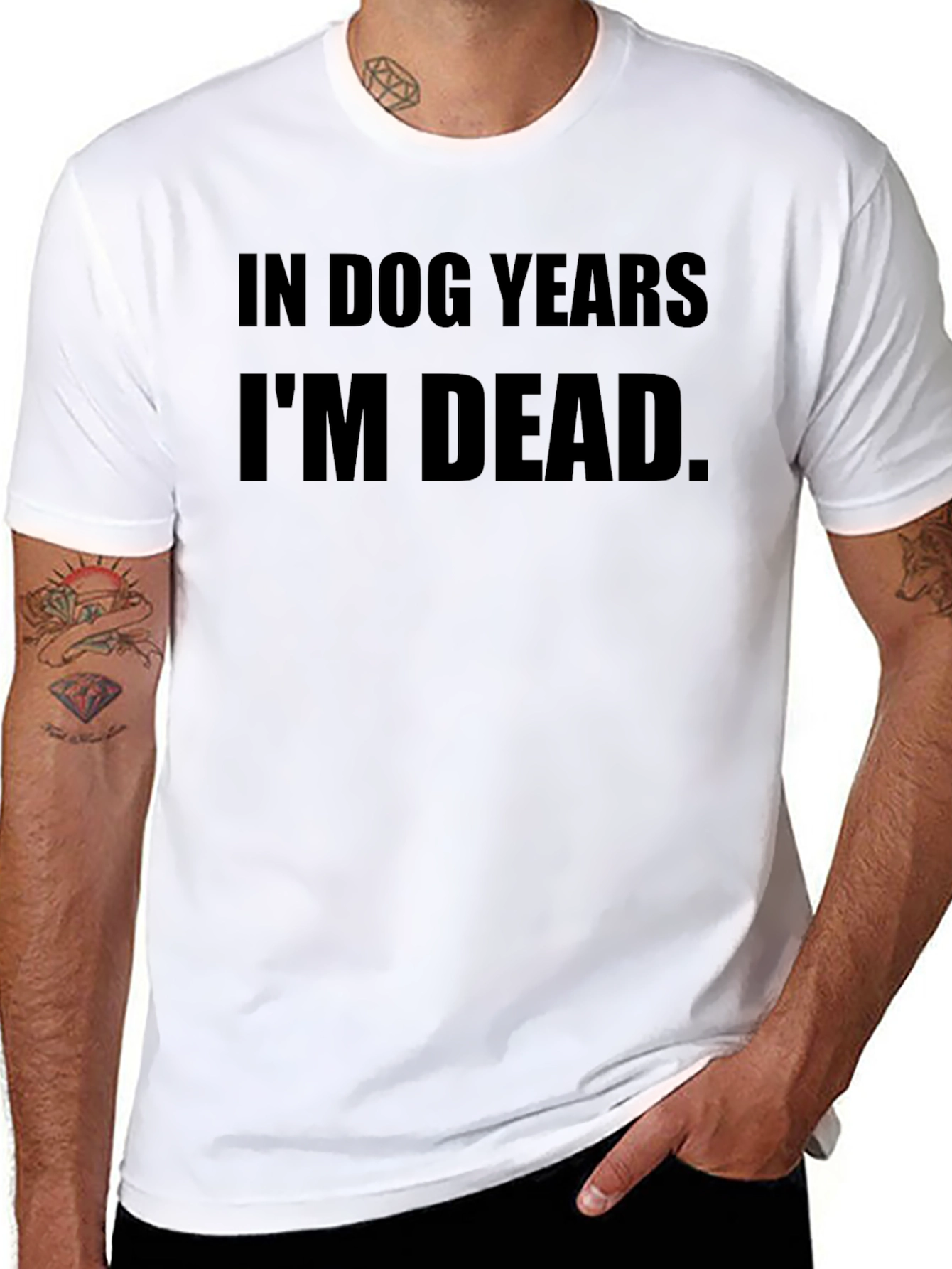 In Dog Years Im Dead Mens Black T-Shirt