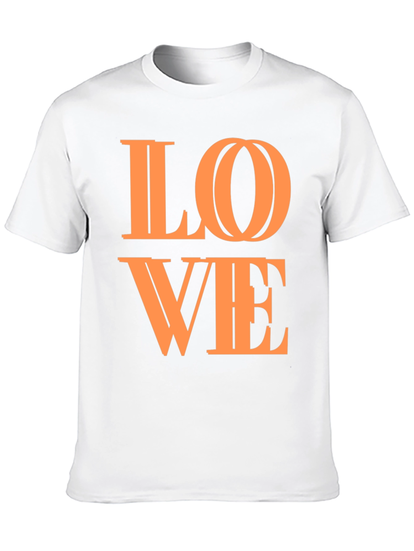Stylish LOVE Graphic Tee - Black Cotton Blend