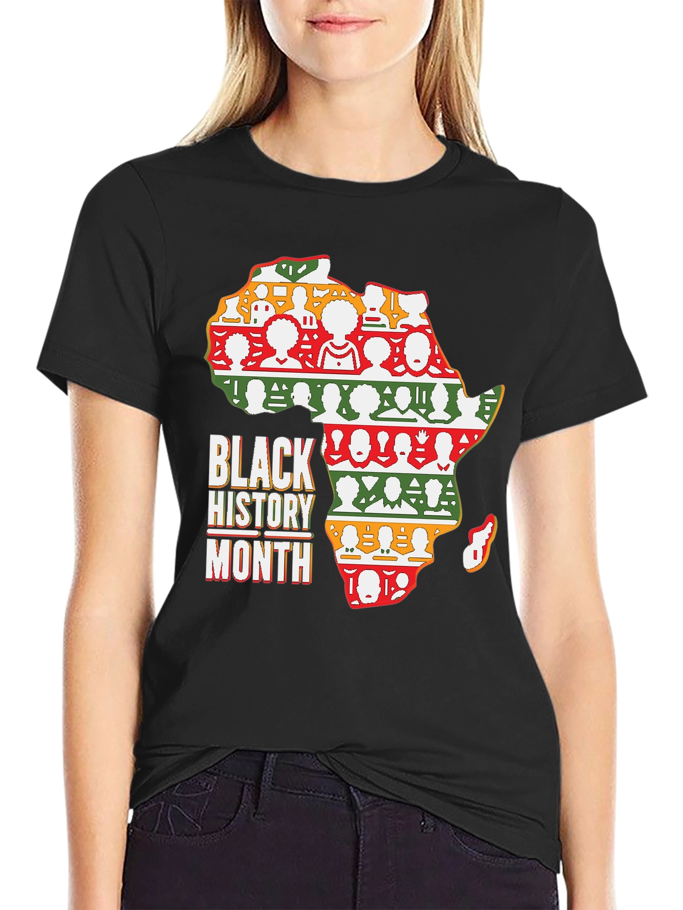 Black History Month Africa Map T-Shirt