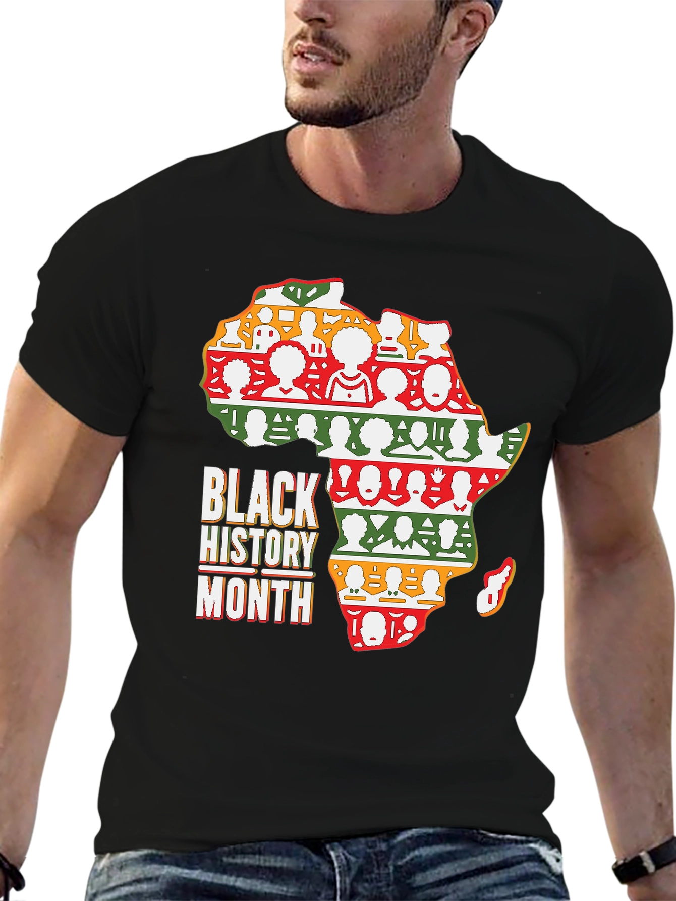 Black History Month Africa Map T-Shirt