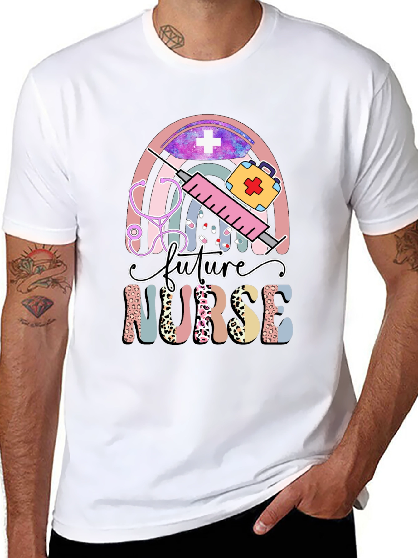Future Nurse T-Shirt - Medical Rainbow Design