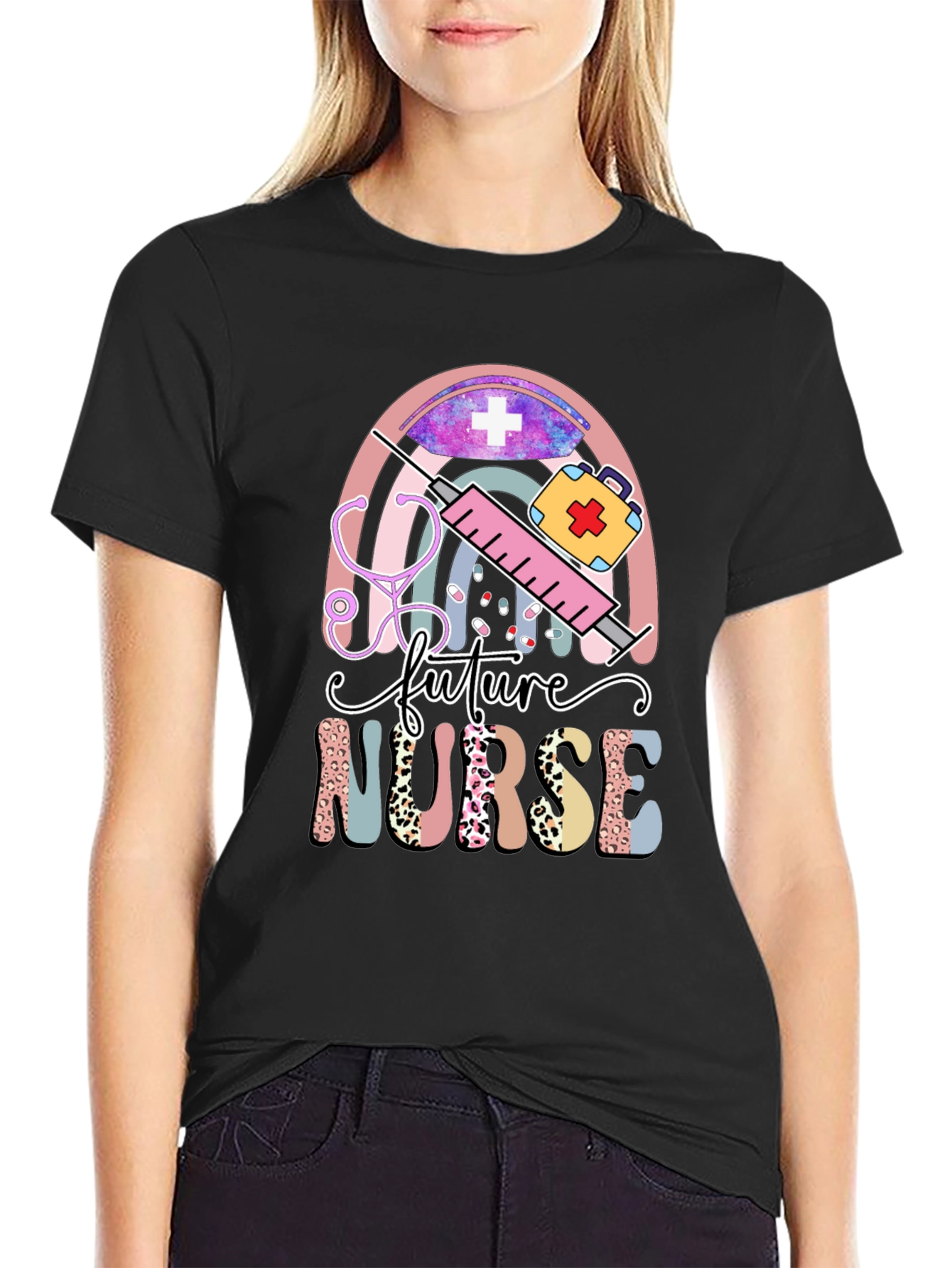 Future Nurse T-Shirt - Medical Rainbow Design