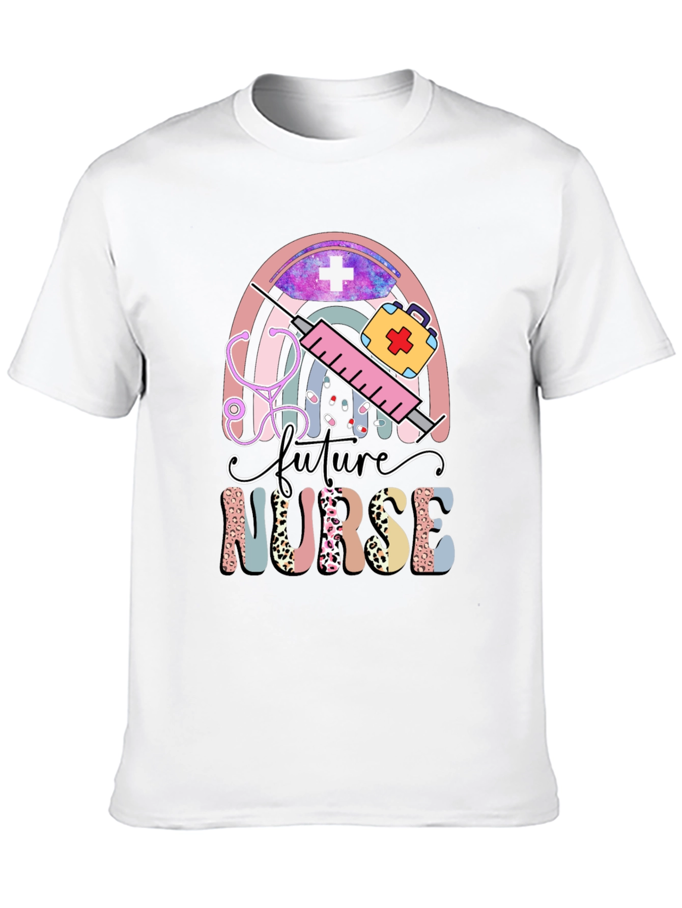 Future Nurse T-Shirt - Medical Rainbow Design