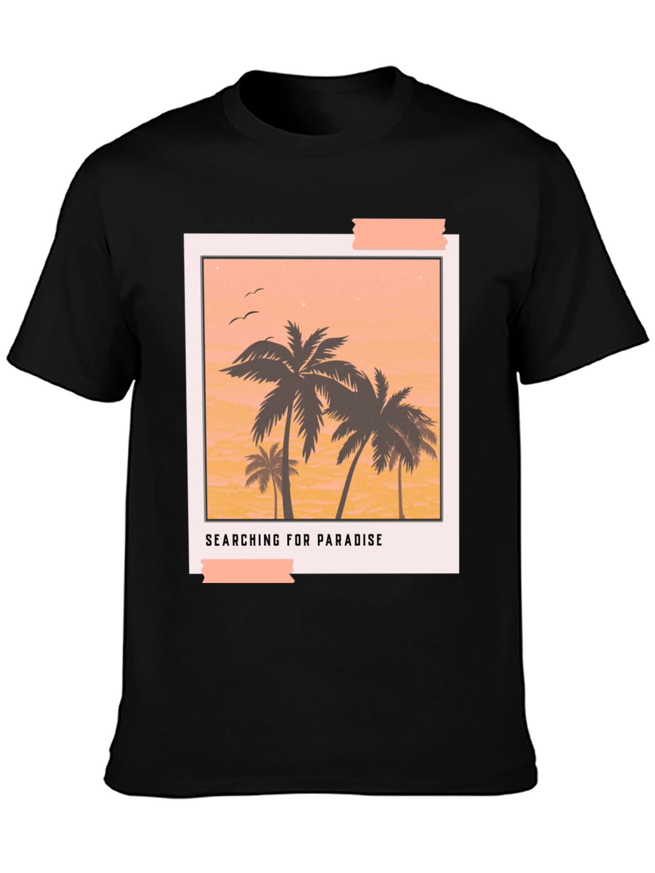 Paradise Graphic Tee - Black Casual T-Shirt