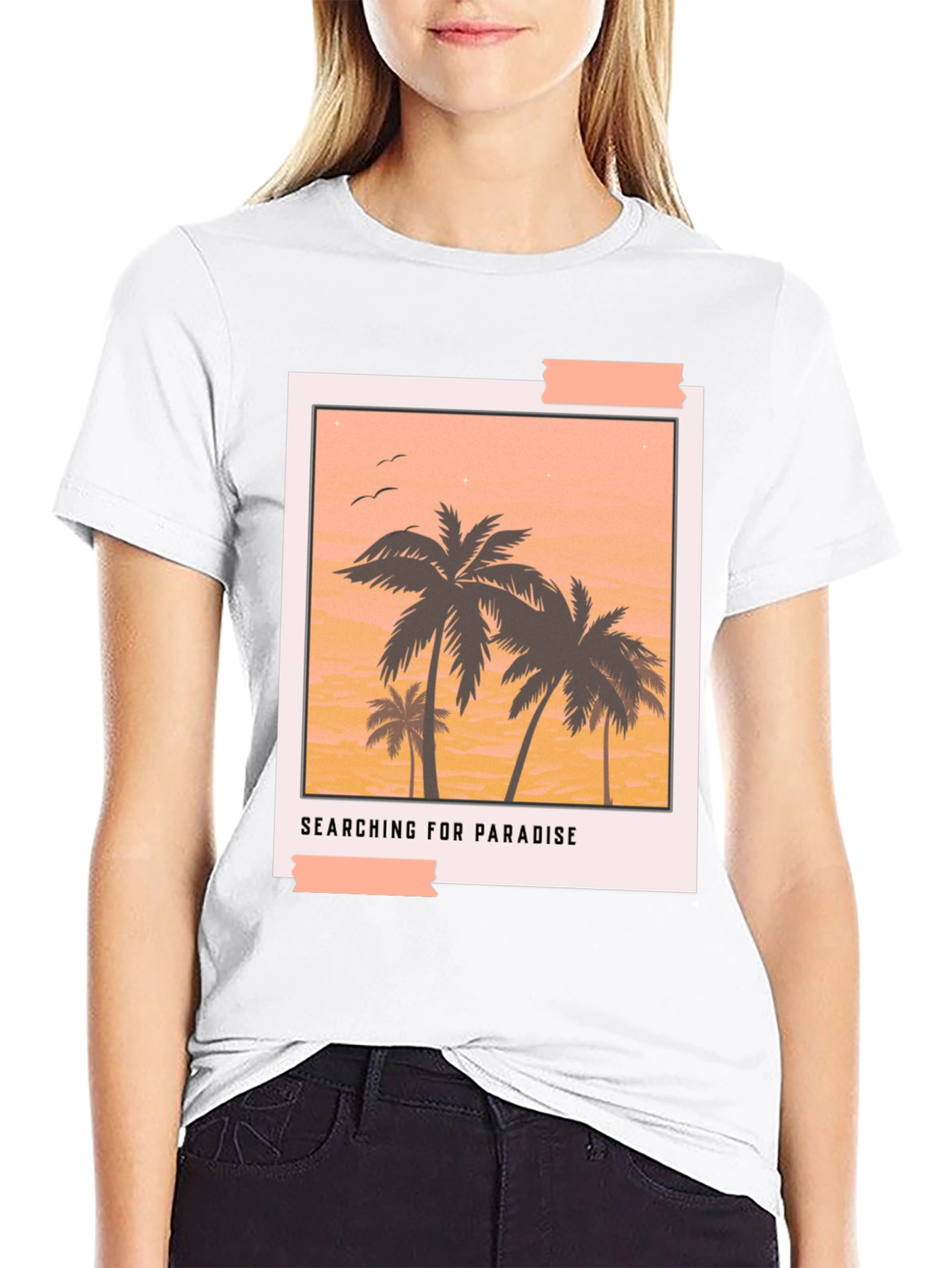 Paradise Graphic Tee - Black Casual T-Shirt