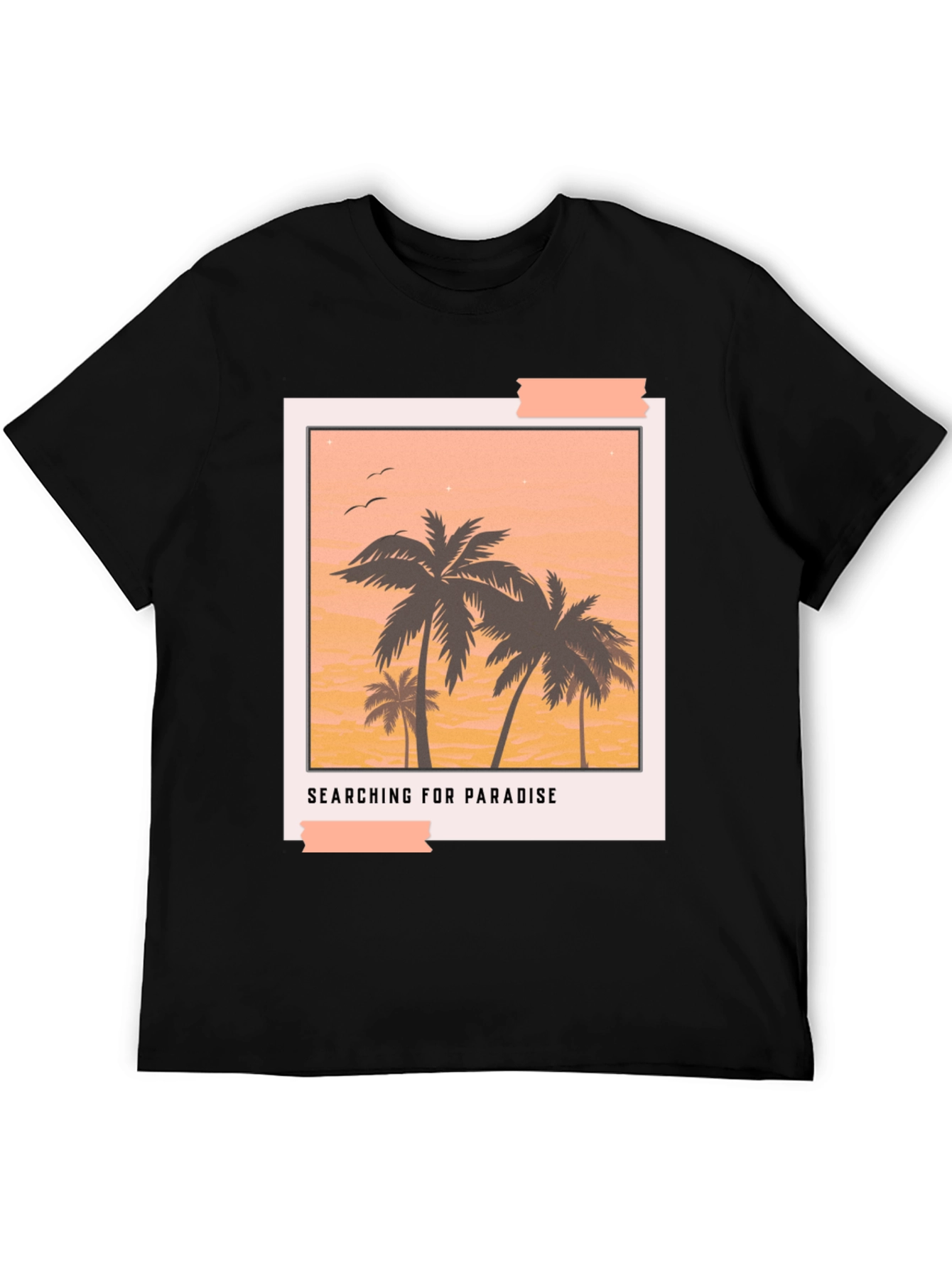 Paradise Graphic Tee - Black Casual T-Shirt