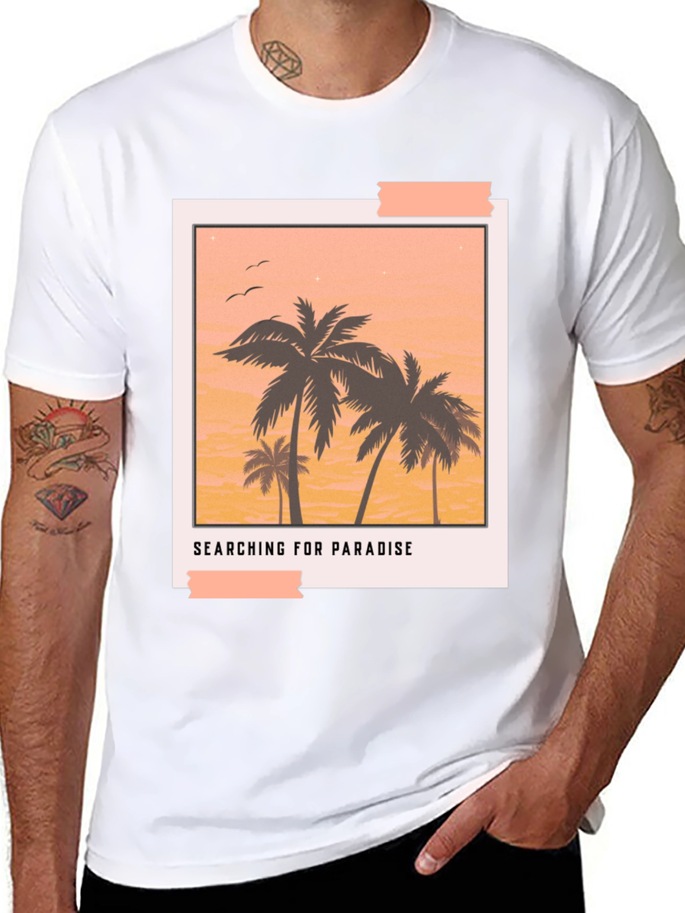 Paradise Graphic Tee - Black Casual T-Shirt